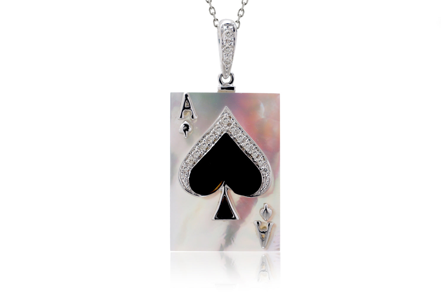 The Ace Of Spade Mother Of Pearl Pendant