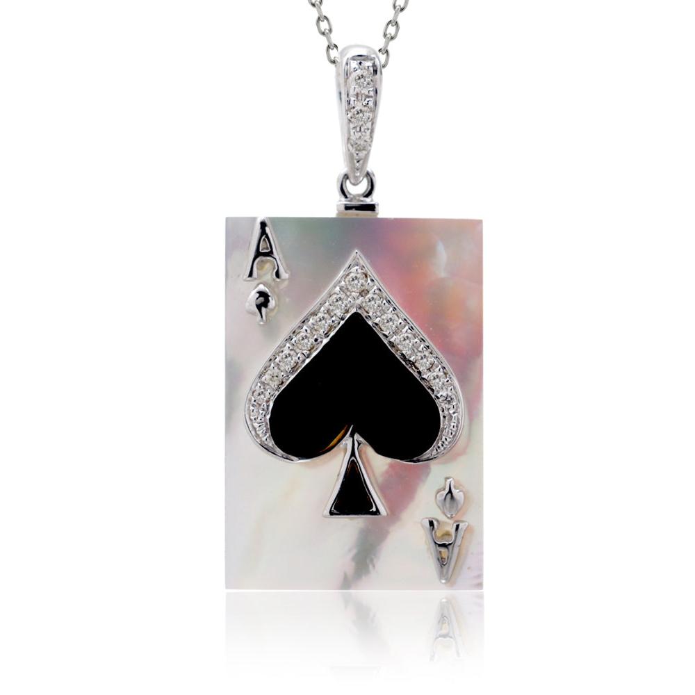 The Ace Of Spade Mother Of Pearl Pendant