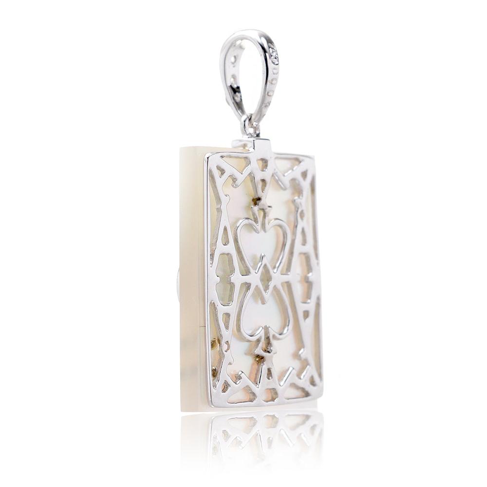 The Ace Of Spade Mother Of Pearl Pendant
