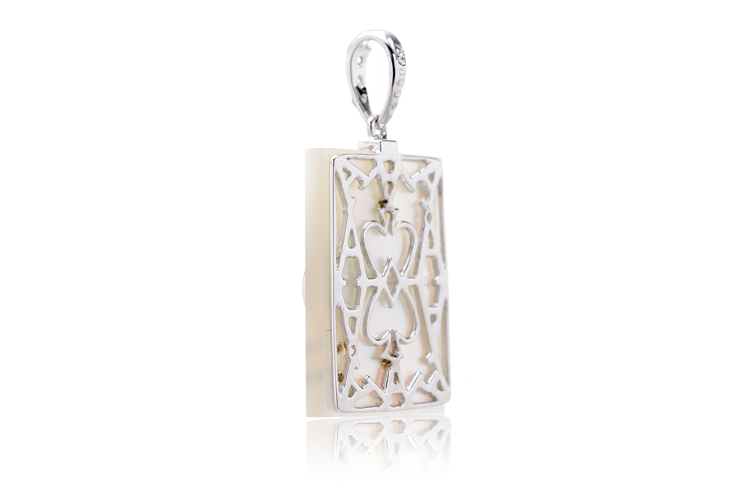 The Ace Of Spade Mother Of Pearl Pendant