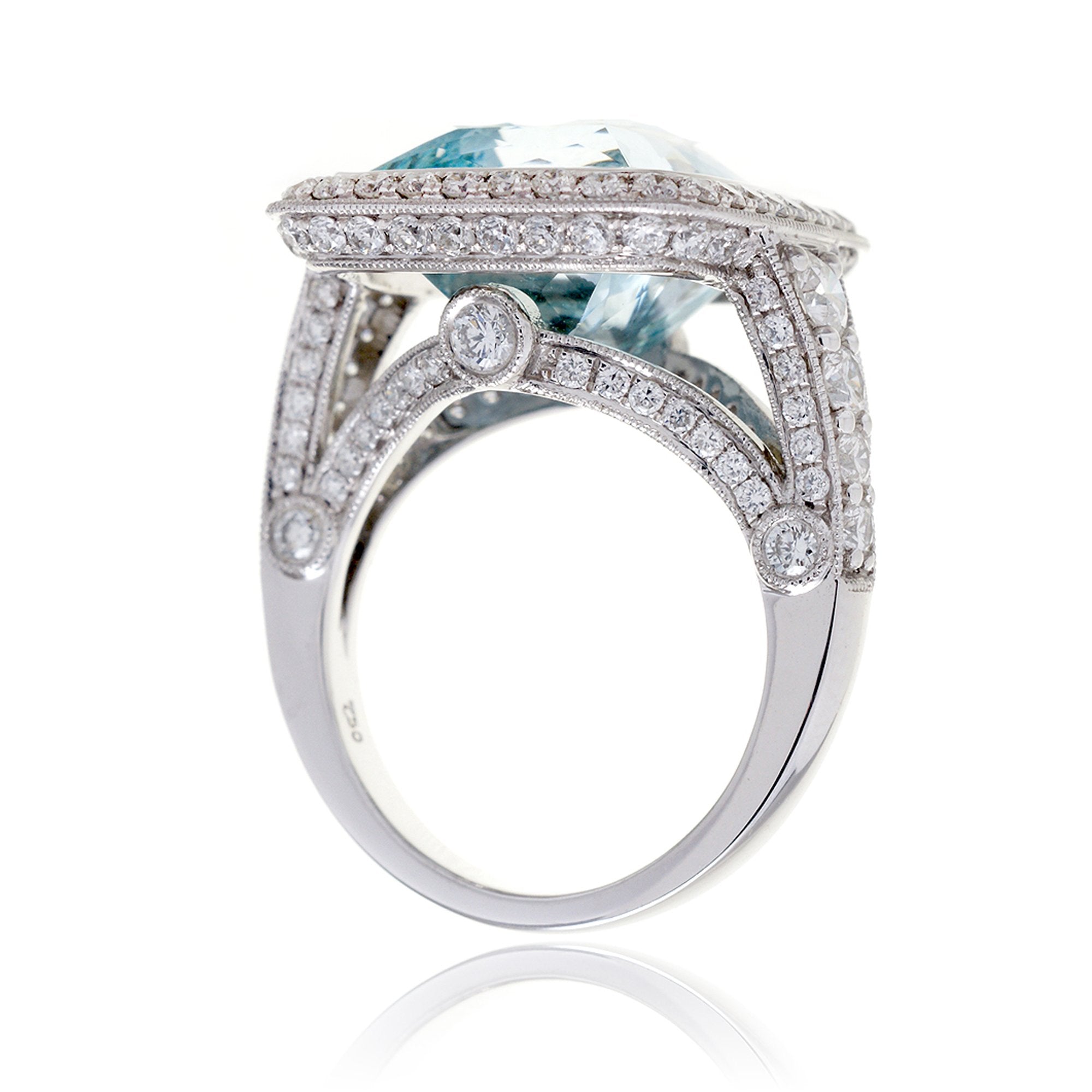 The Gwendoline Cushion Aquamarine Ring