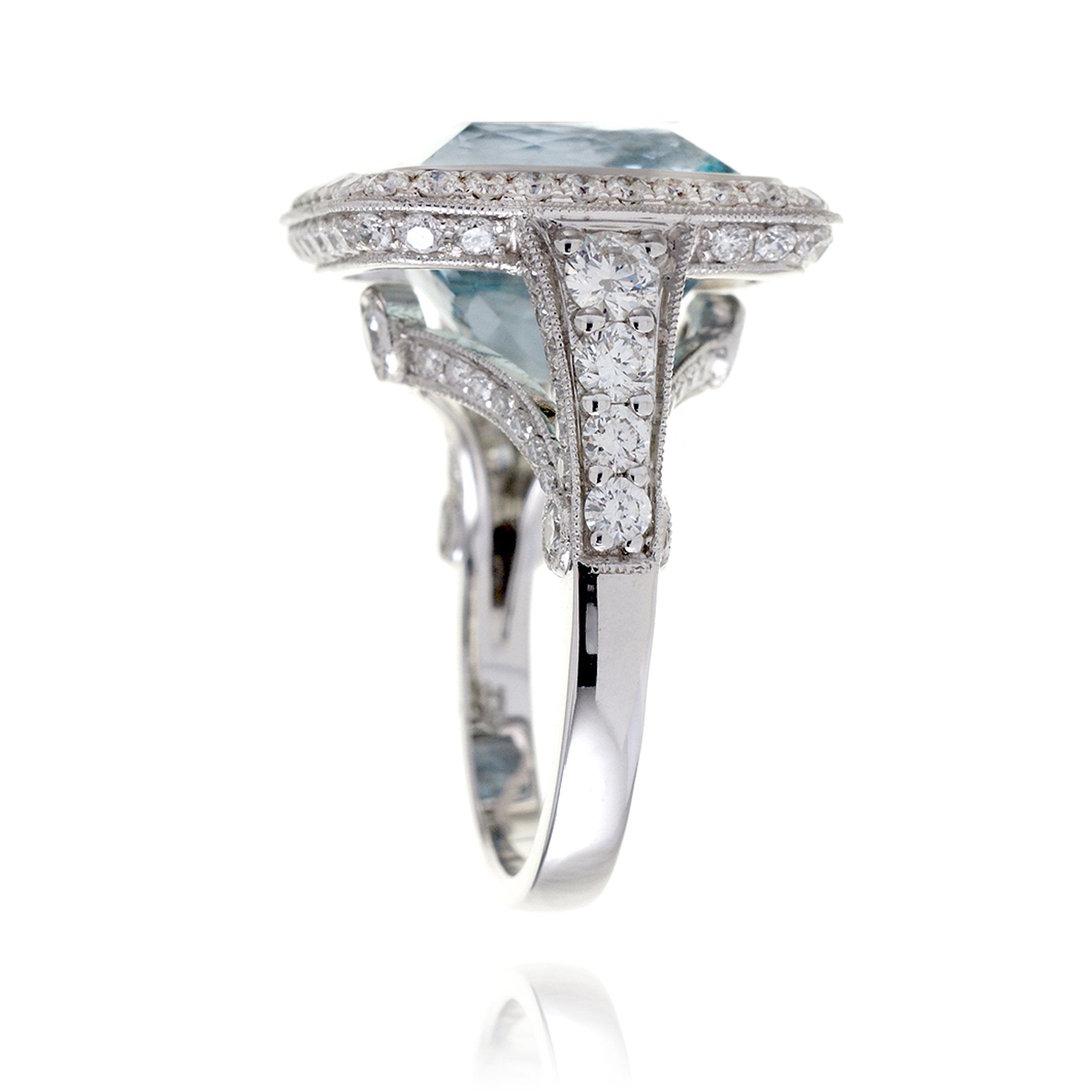 The Gwendoline Cushion Aquamarine Ring