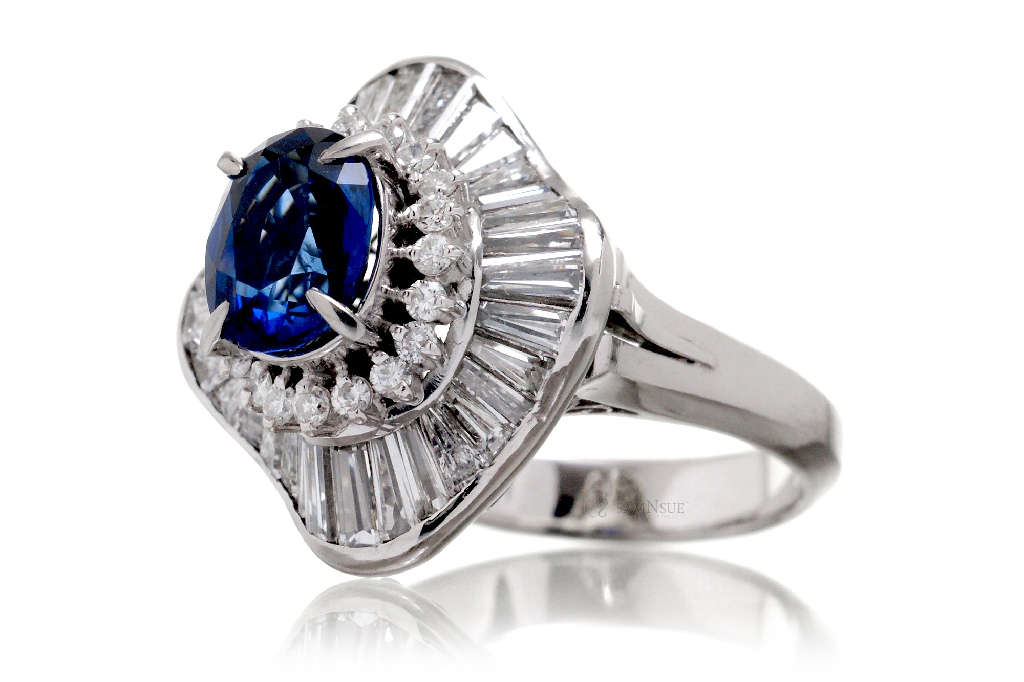 The Emersyn Oval Sapphire Platinum Ring (3.48ct. tw.)