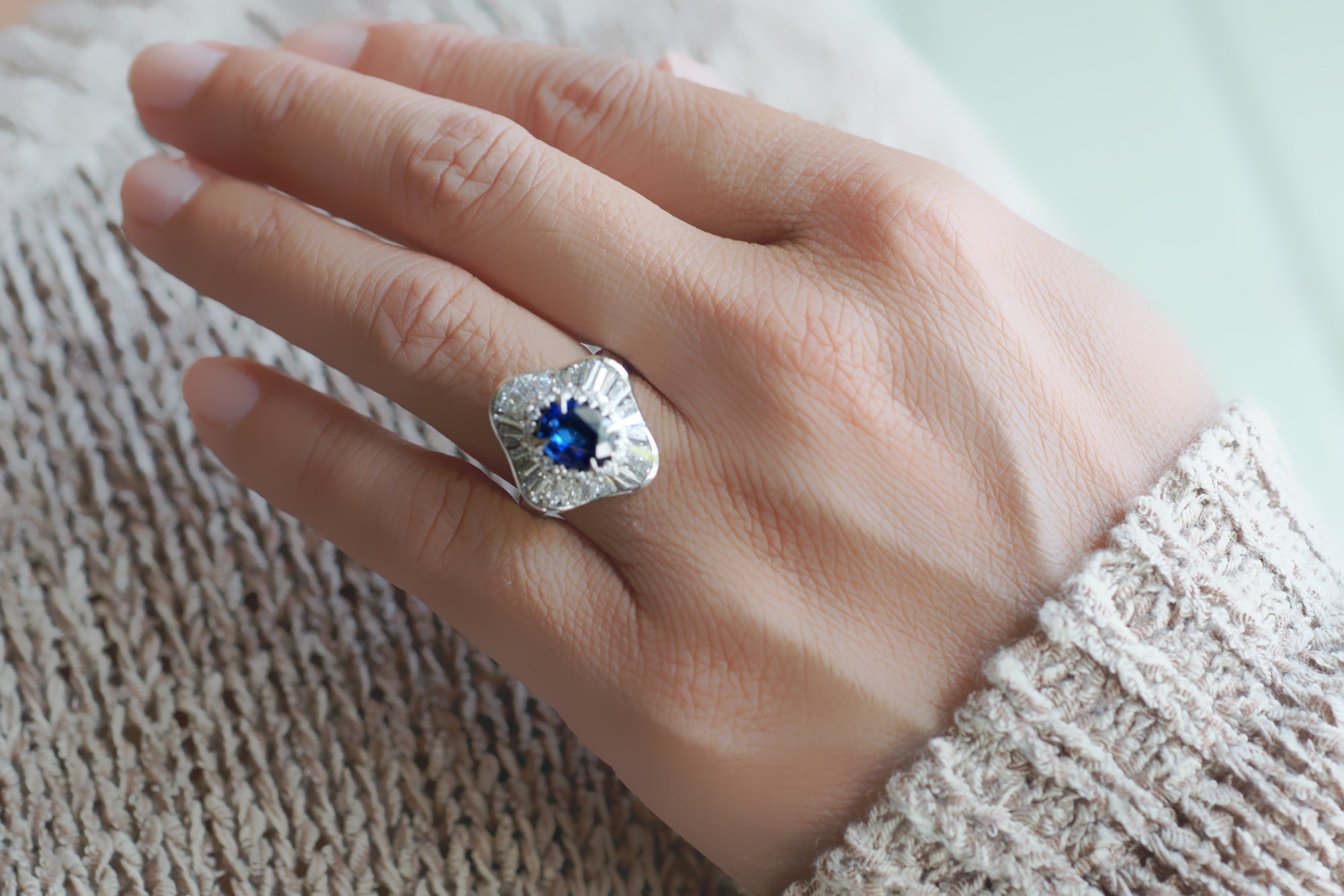 The Emersyn Oval Sapphire Platinum Ring (3.48ct. tw.)