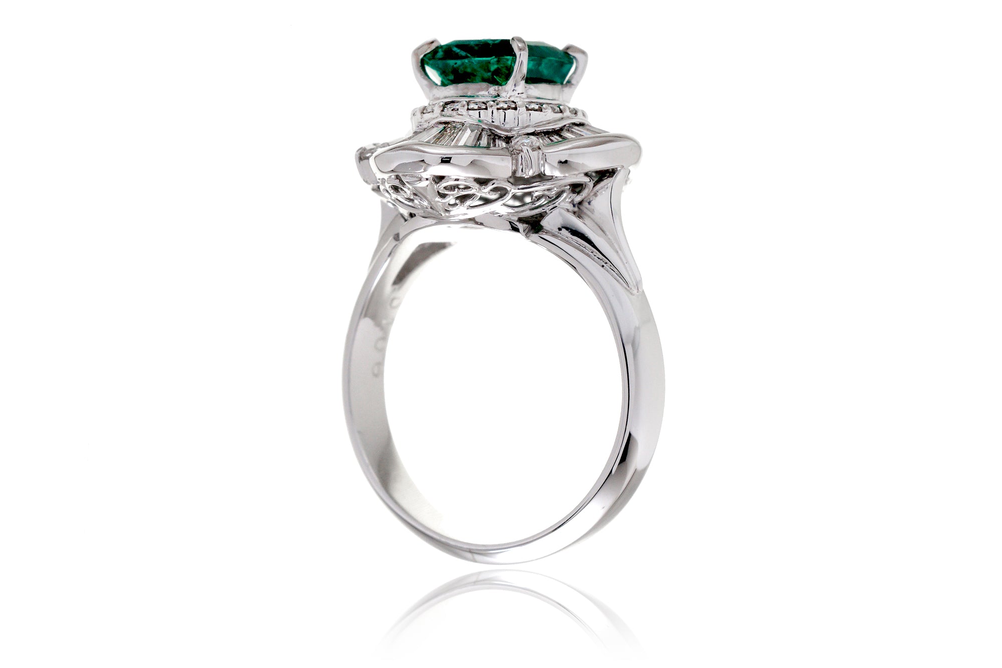 The Emersyn Step Cut Emerald Platinum Ring (2.77ct. tw.)