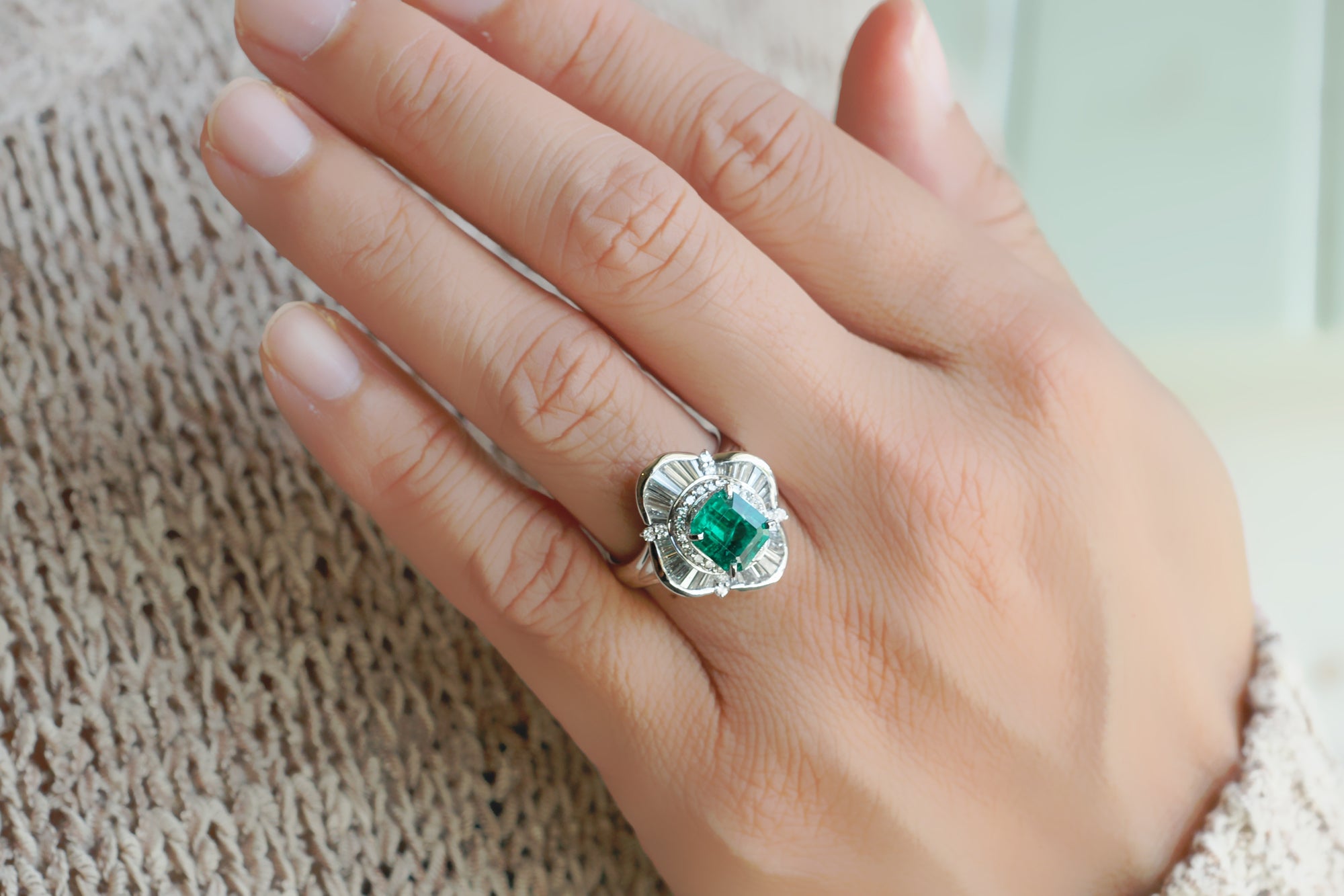 The Emersyn Step Cut Emerald Platinum Ring (2.77ct. tw.)