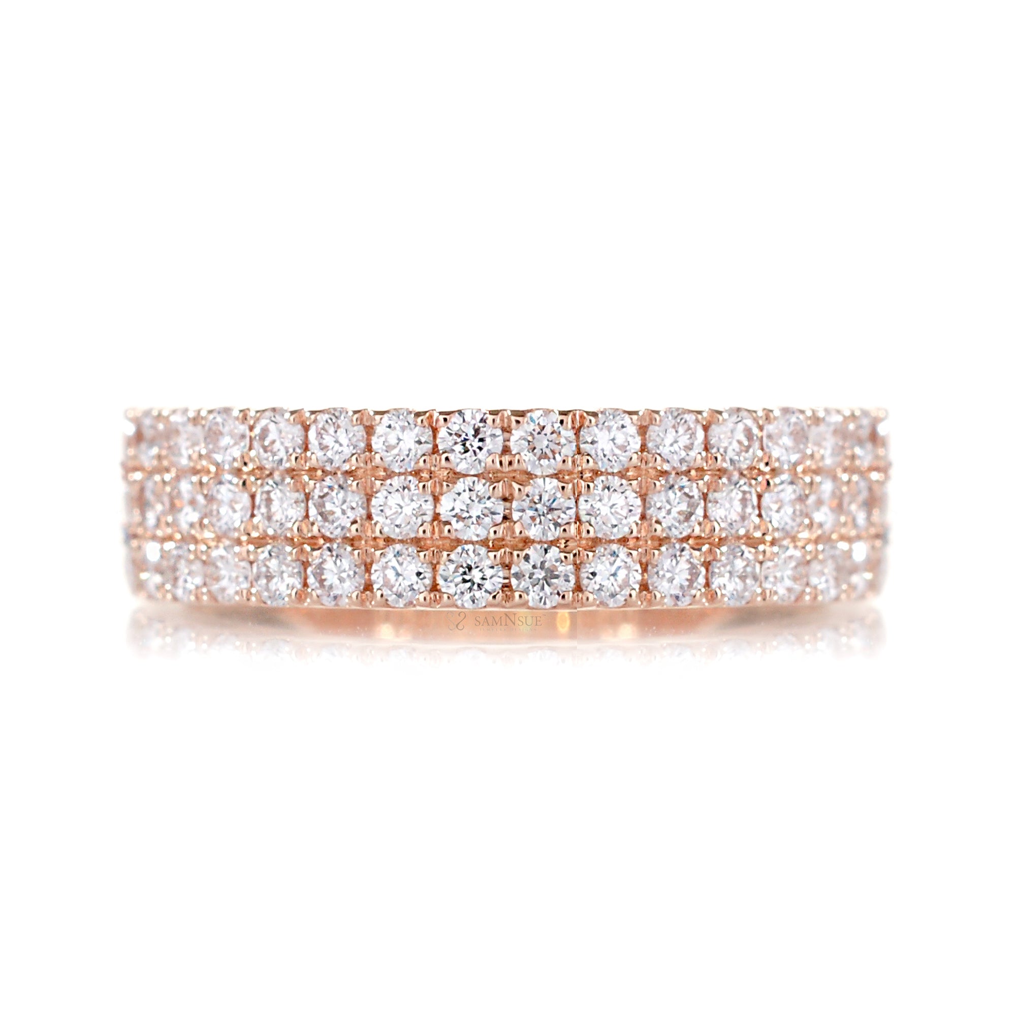 Triple Row Flat Diamond Band