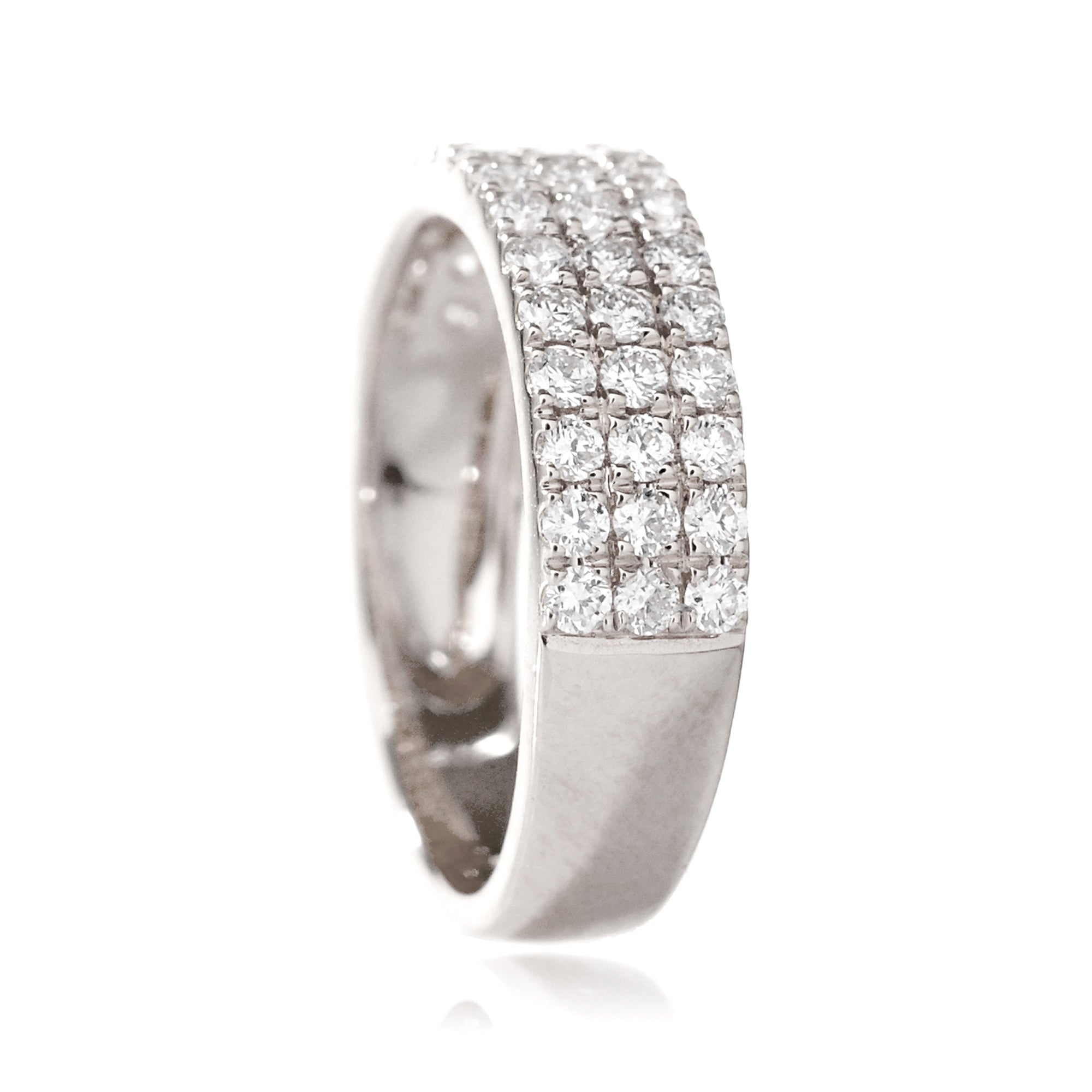 Triple Row Flat Diamond Band