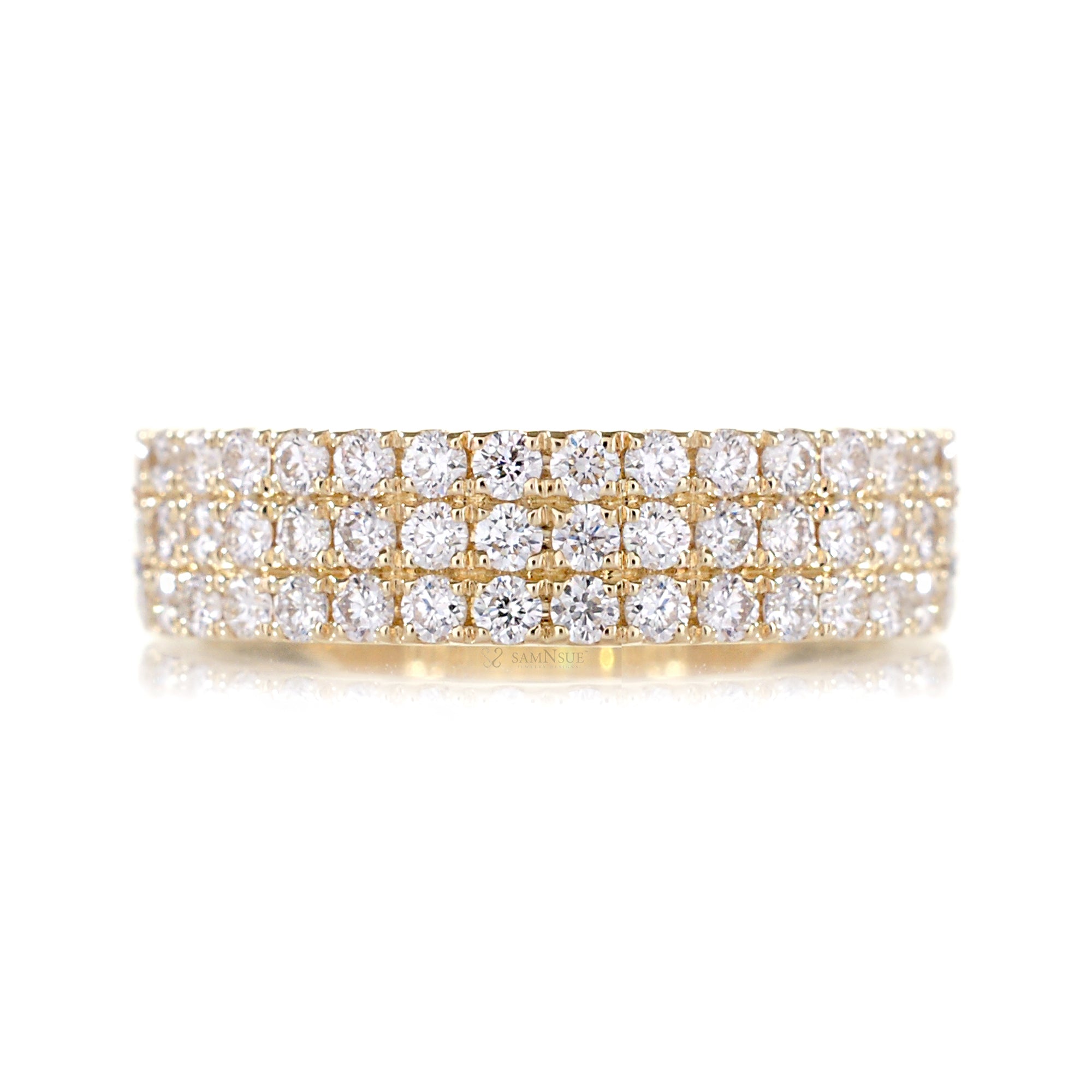 Triple Row Flat Diamond Band