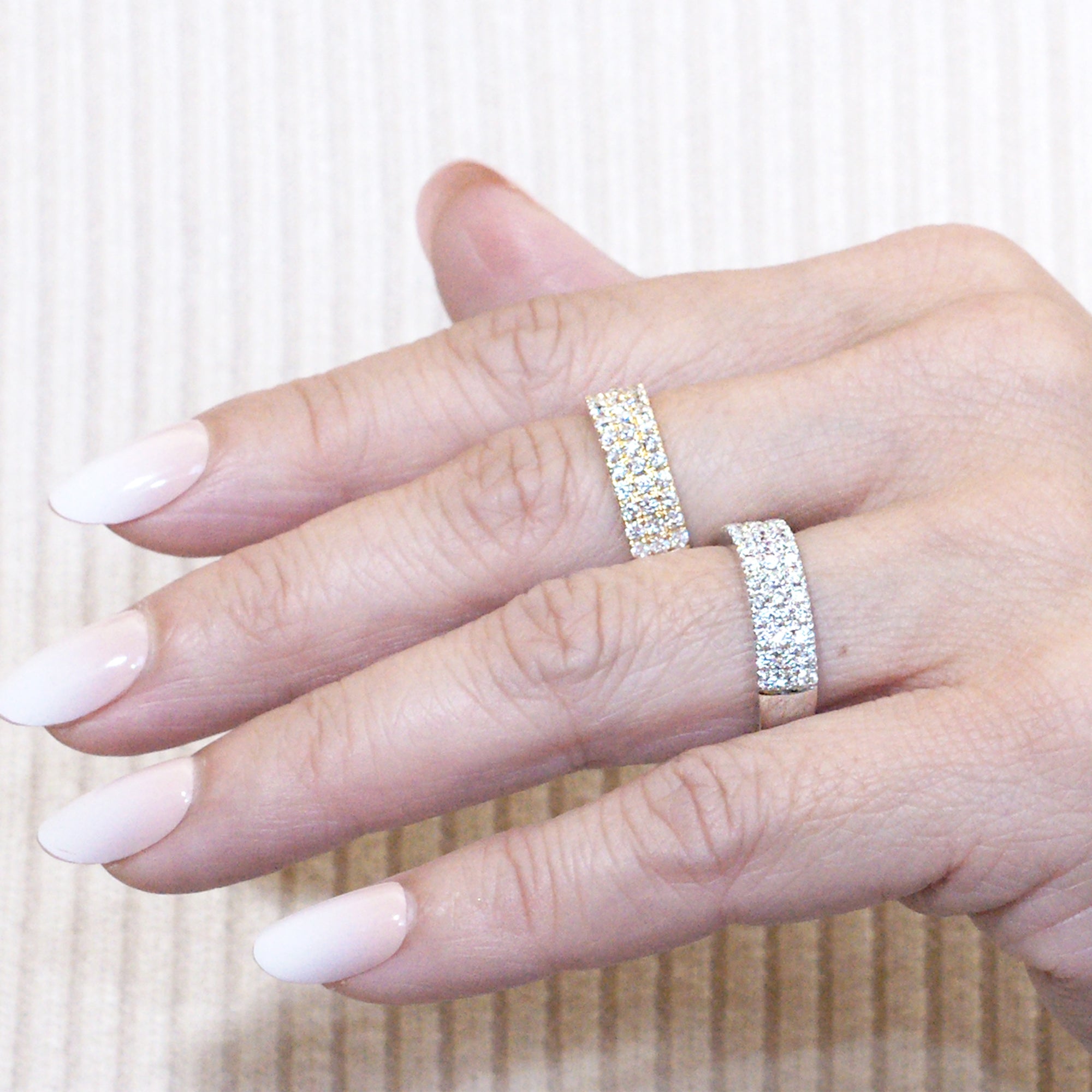 Triple Row Flat Diamond Band