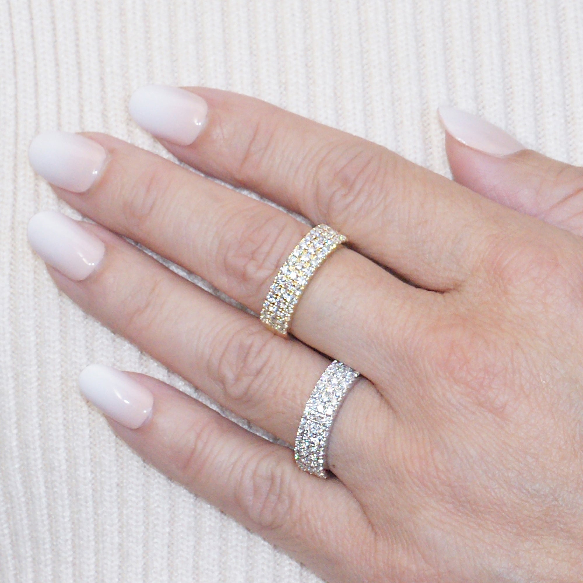 Triple Row Flat Diamond Band