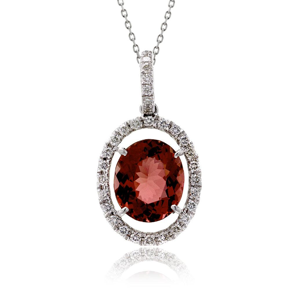 The Oval Tourmaline Halo Pendant (3.81 ct. tw.)