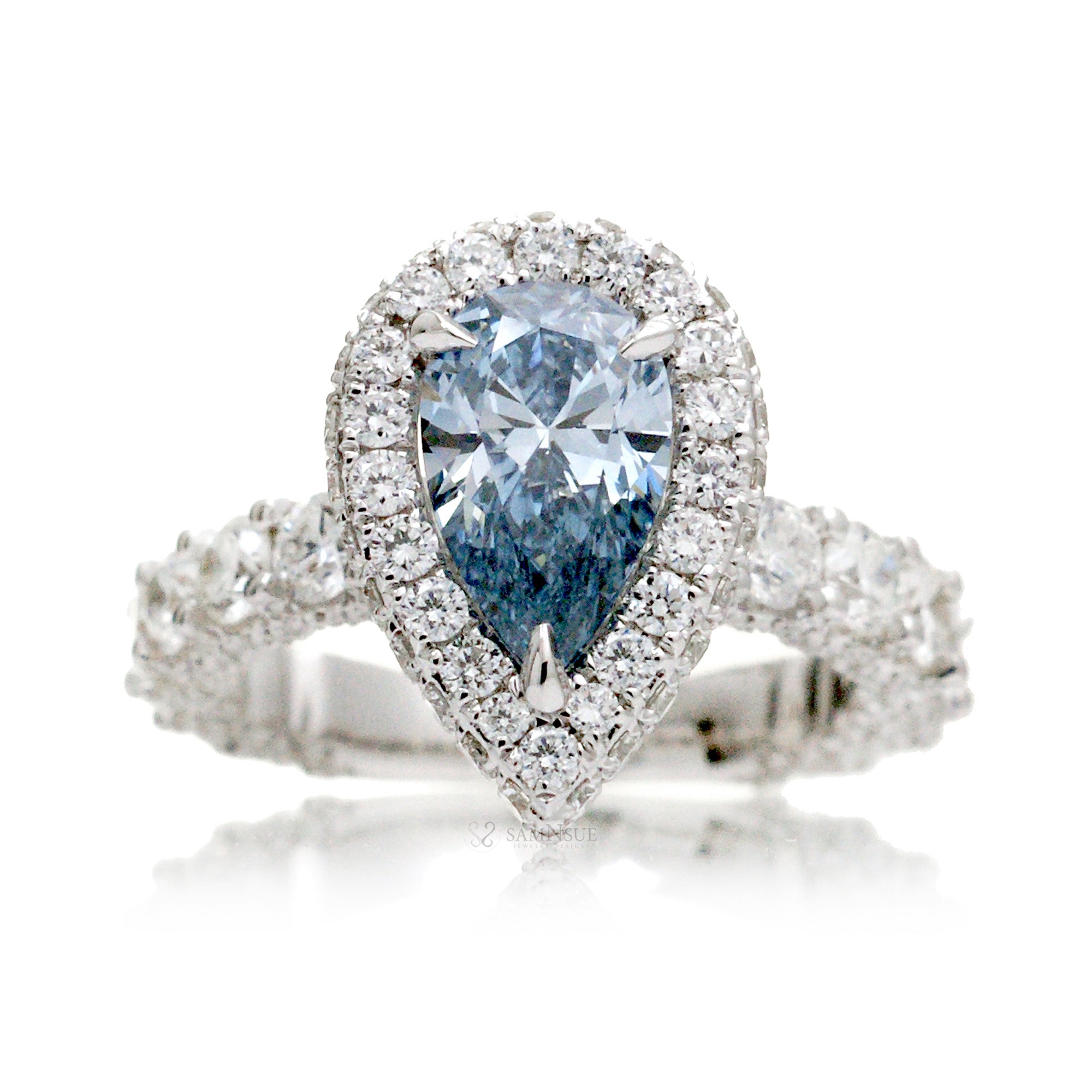 The Florence Blue Pear Diamond (4.20 ct. tw.)