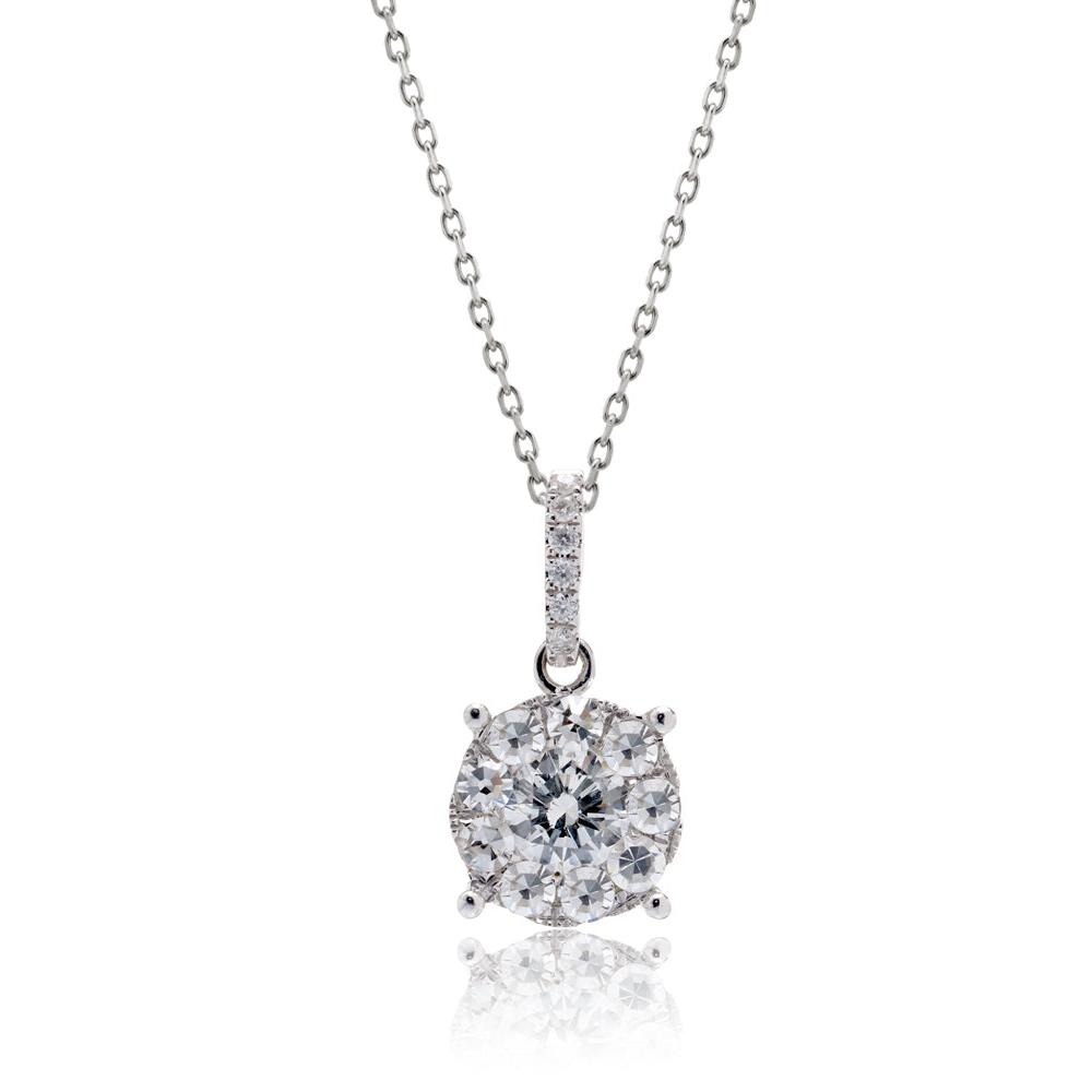 The Cluster Drop Diamond Pendant (8mm)