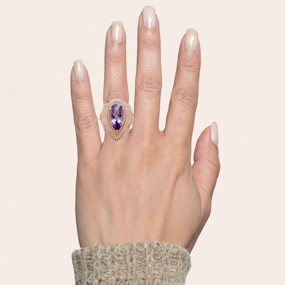 The Agatha Pear Amethyst Ring
