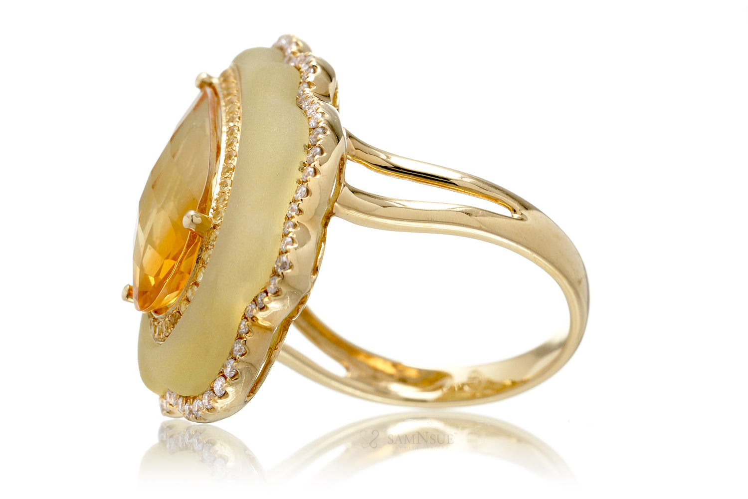 The Agatha Pear Citrine Ring
