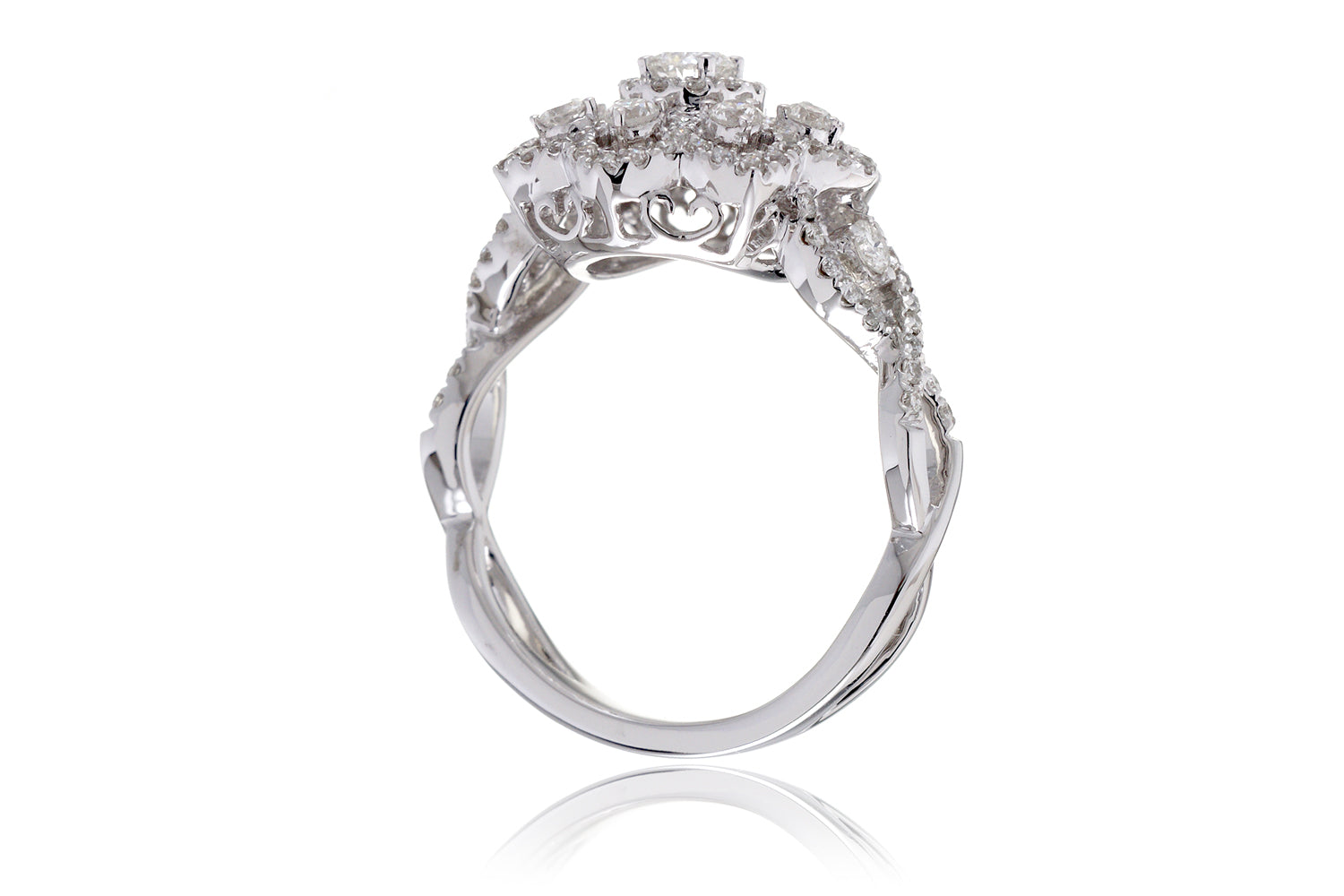 The Snow Flake Diamond Ring With Twist Band