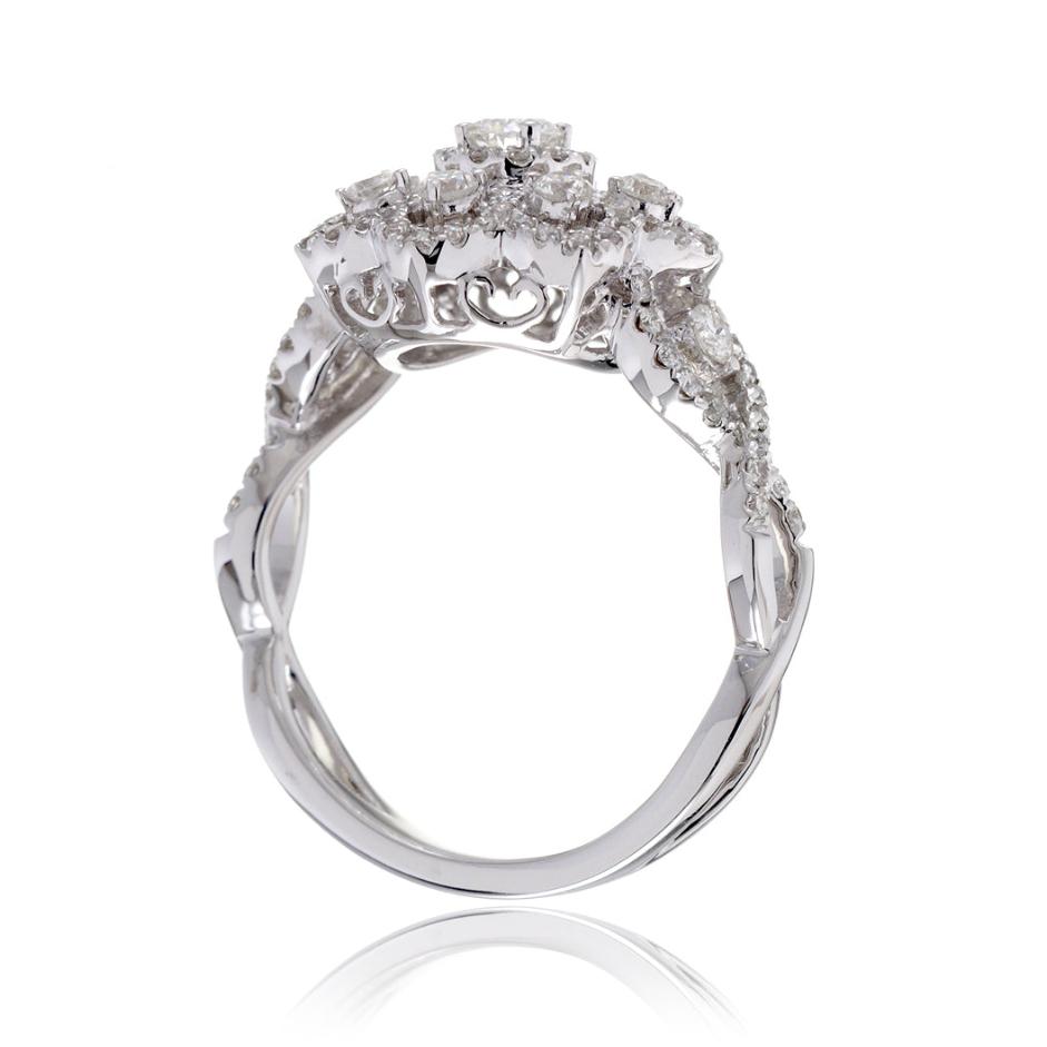 The Snow Flake Diamond Ring With Twist Band