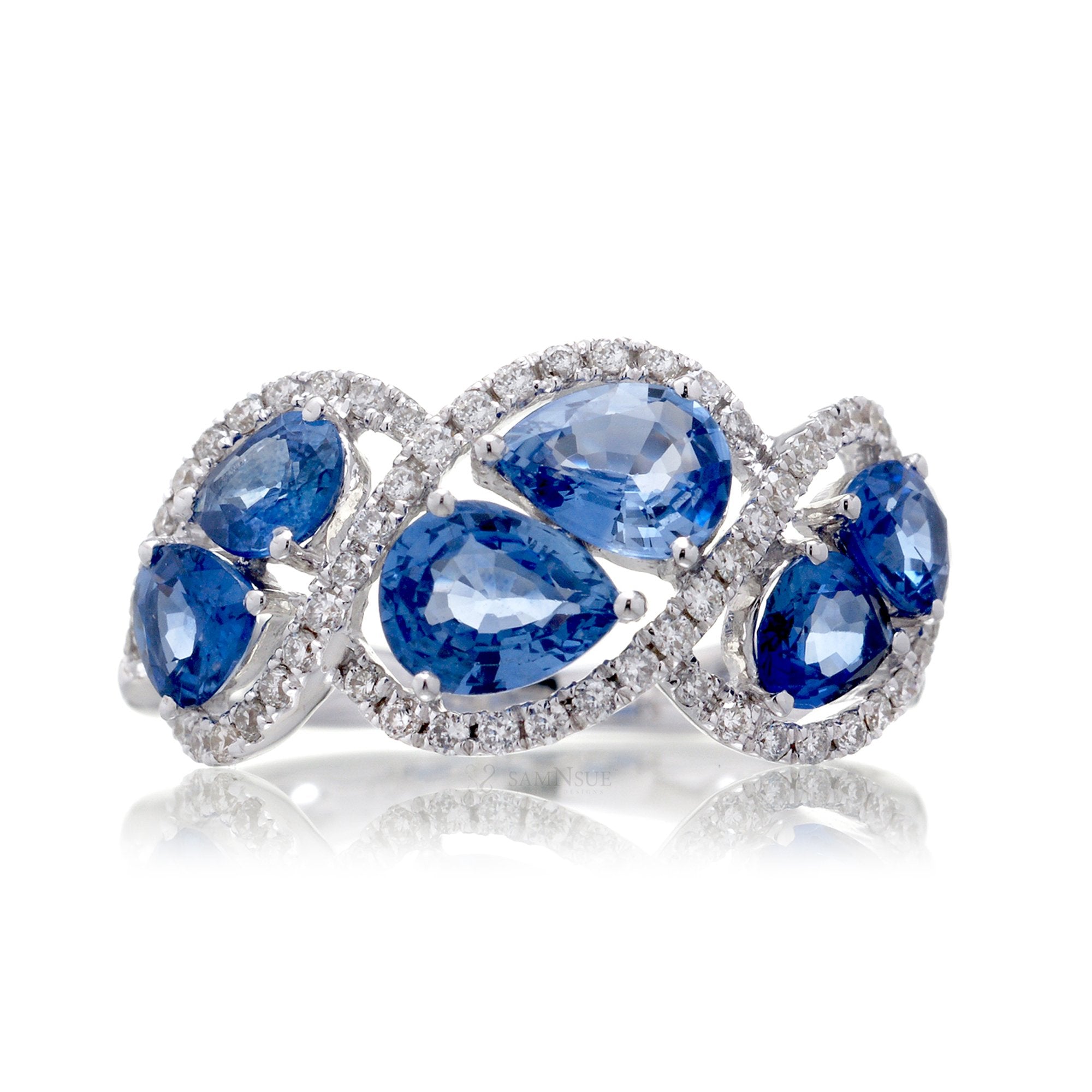 The Mathilda Pear Sapphire & Diamond Ring (3.16 ct. tw.)