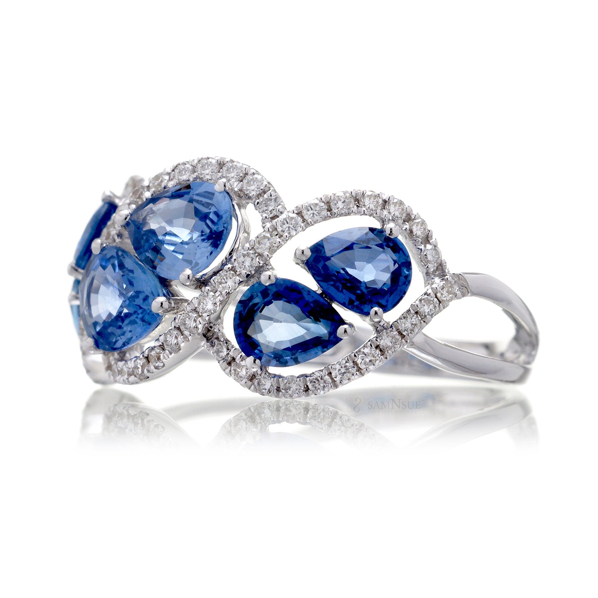 The Mathilda Pear Sapphire & Diamond Ring (3.16 ct. tw.)