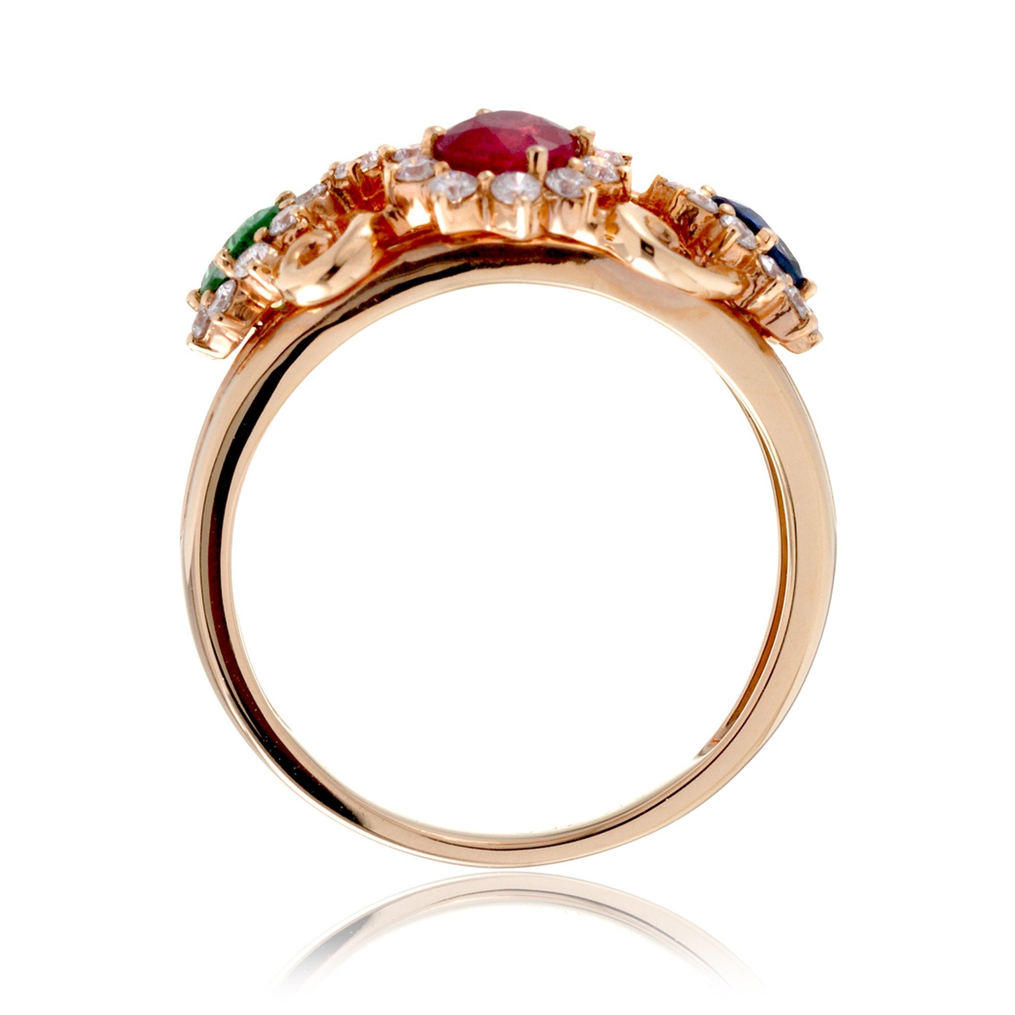 The Dahlia Gemstone Trio Ring