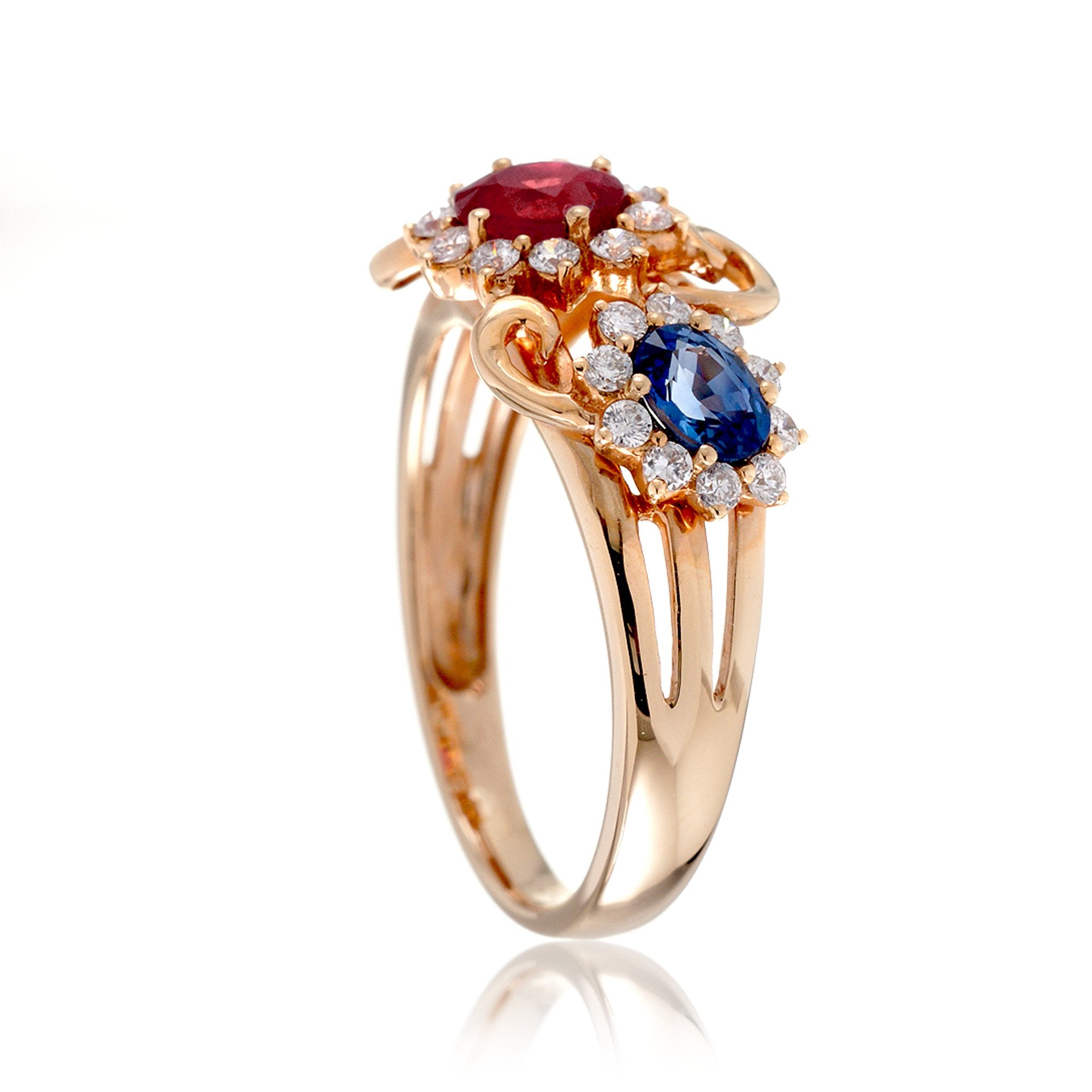 The Dahlia Gemstone Trio Ring