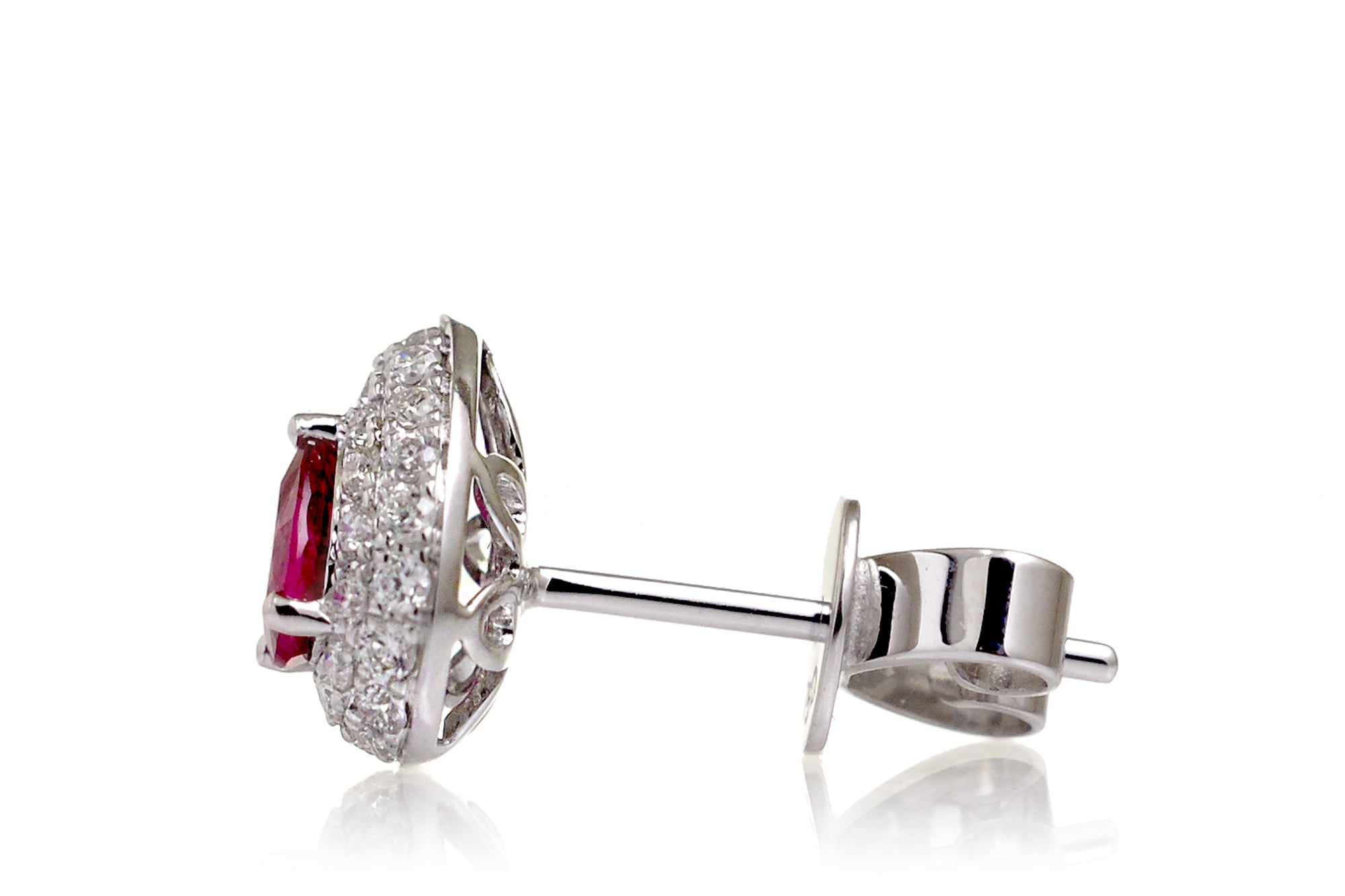 The Ophelia Pear Ruby Pave Earrings