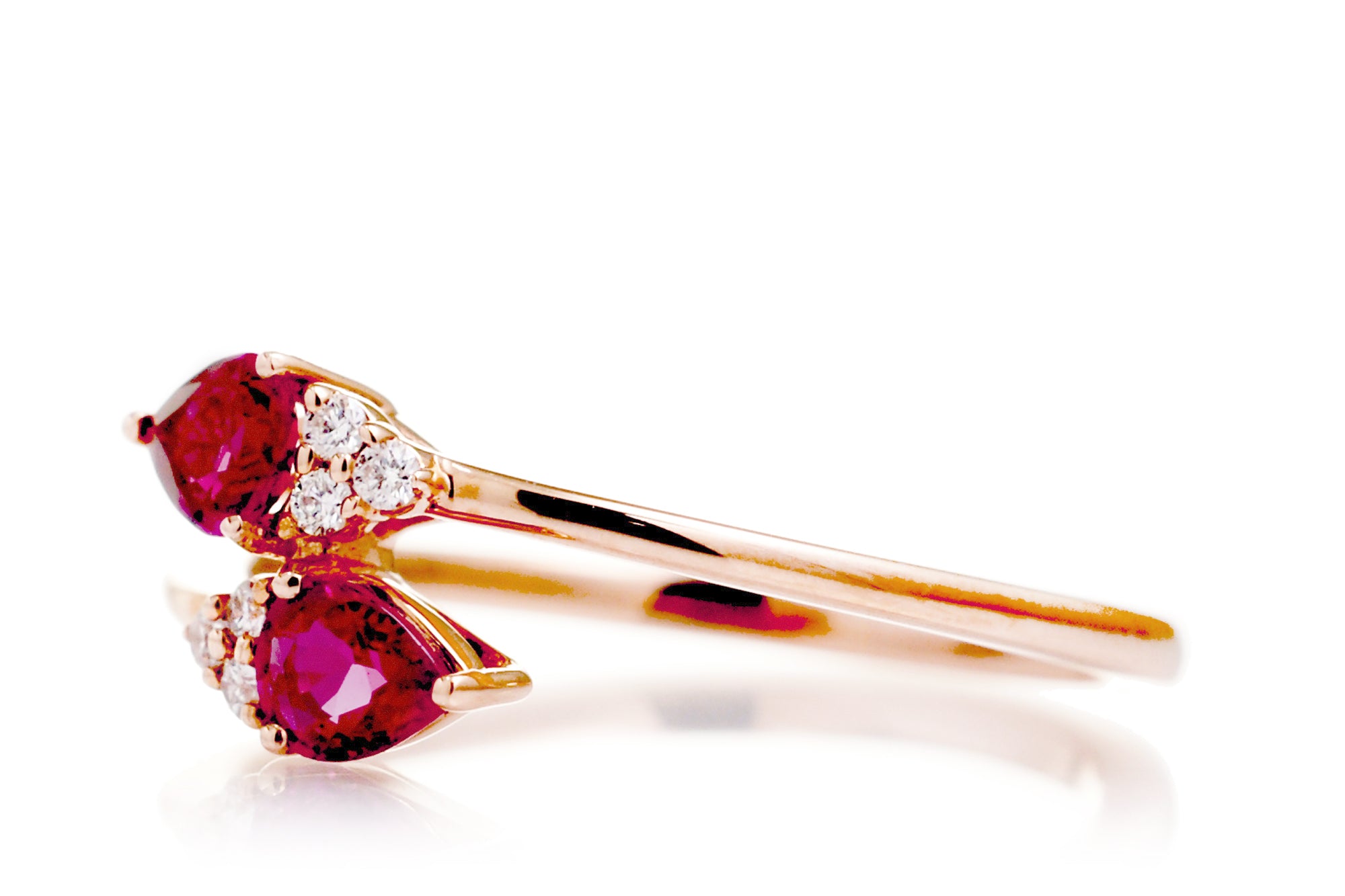 The Bypass Pear Ruby & Diamond Ring