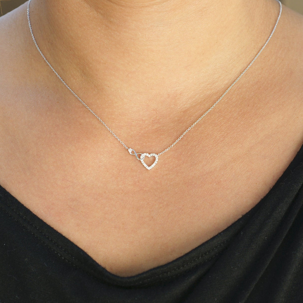 Love Infinity Heart Diamond Necklace