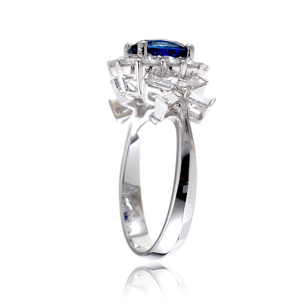 Oval sapphire ring diamond halo xox the Julie