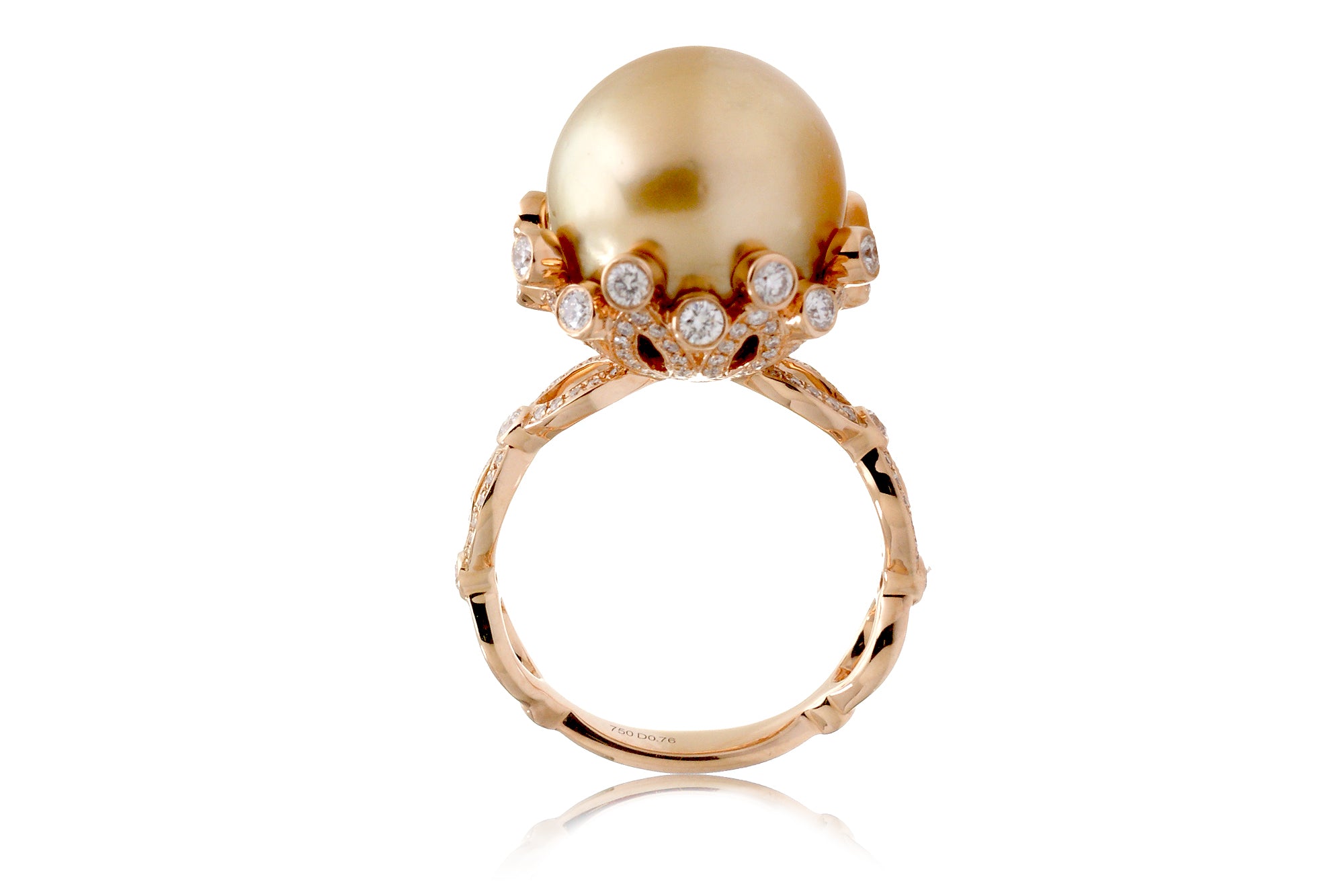 The Quince Golden Pearl Diamond Ring (13.1 mm)