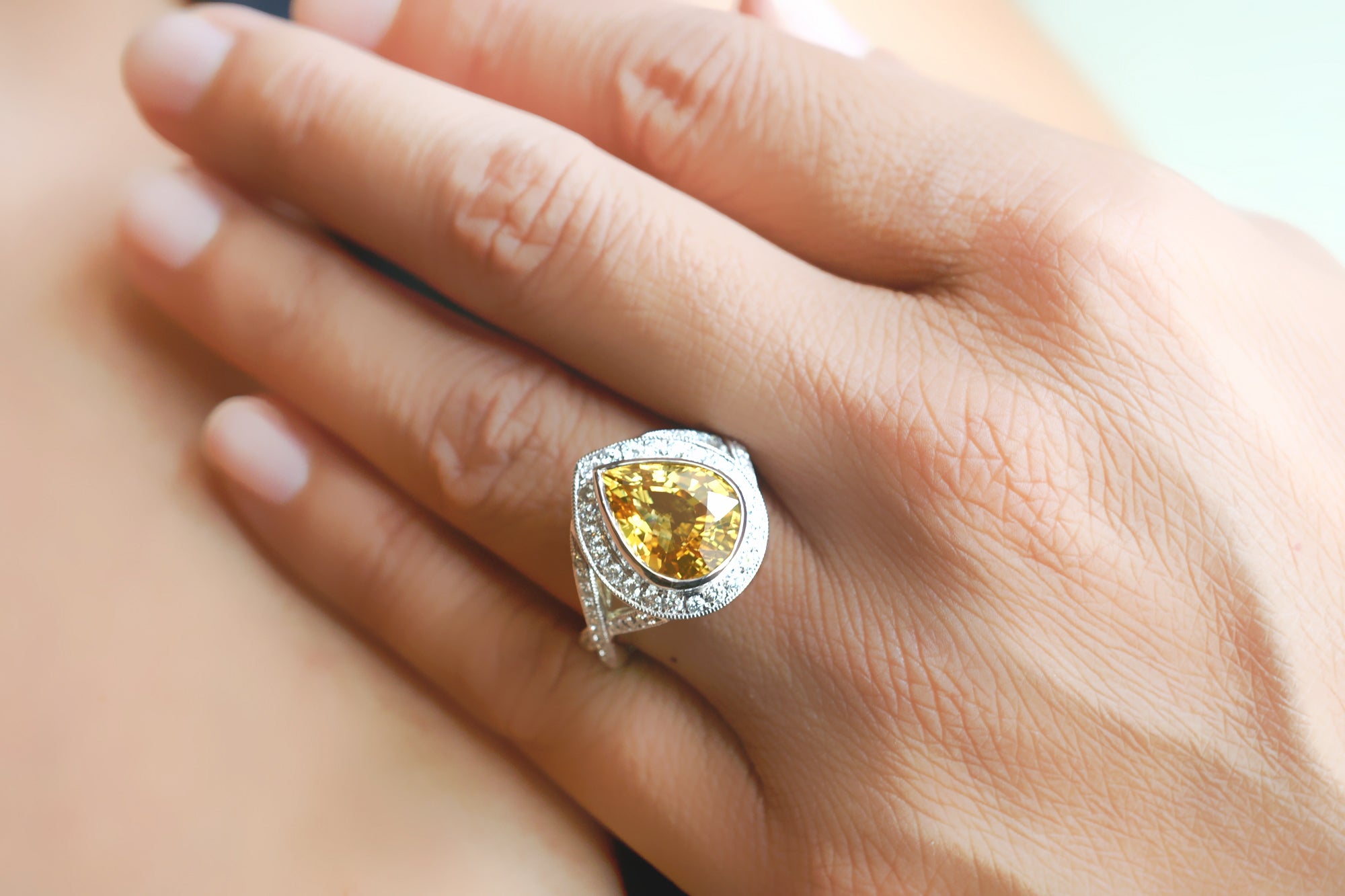 The Libby Pear Yellow Sapphire Ring (6.02 ct. tw.)