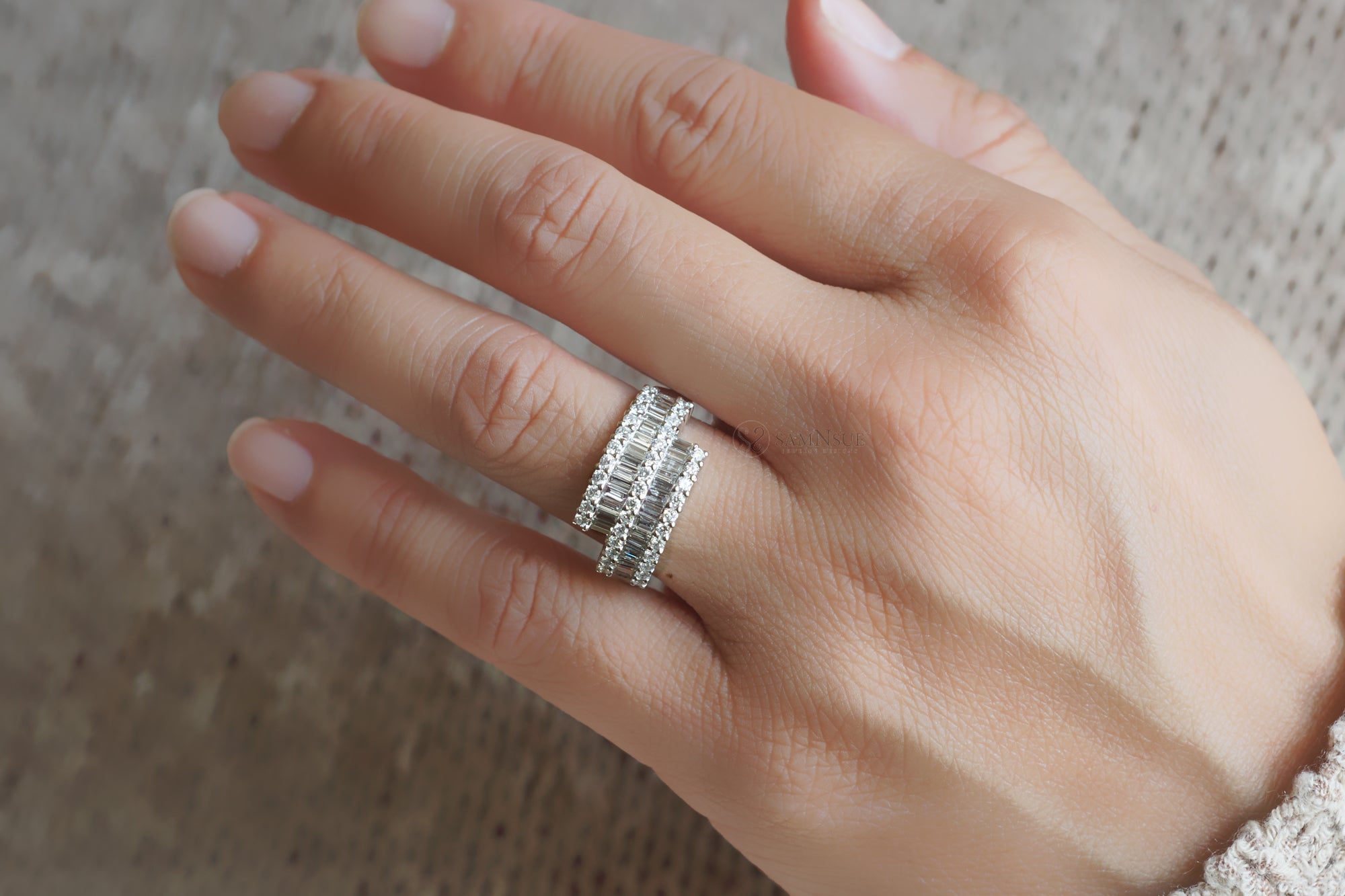 The Bypass Baguette Diamond Ring