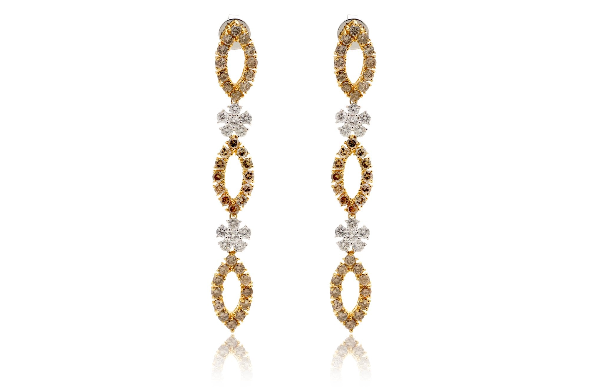 Yellow Marquise Diamond Dangle Earring Studs