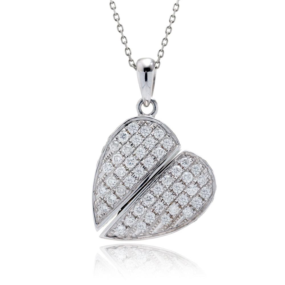 The Ronda Heart/Oval Pavé Pendant