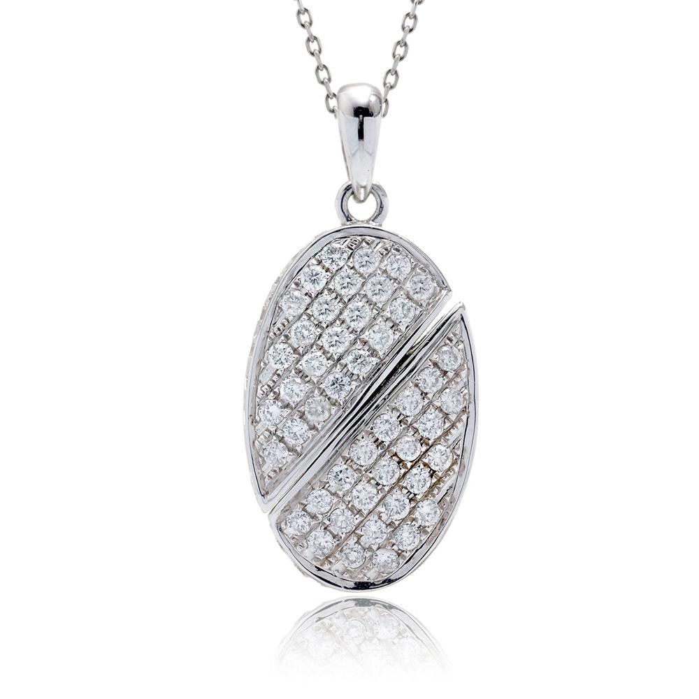 The Ronda Heart/Oval Pavé Pendant