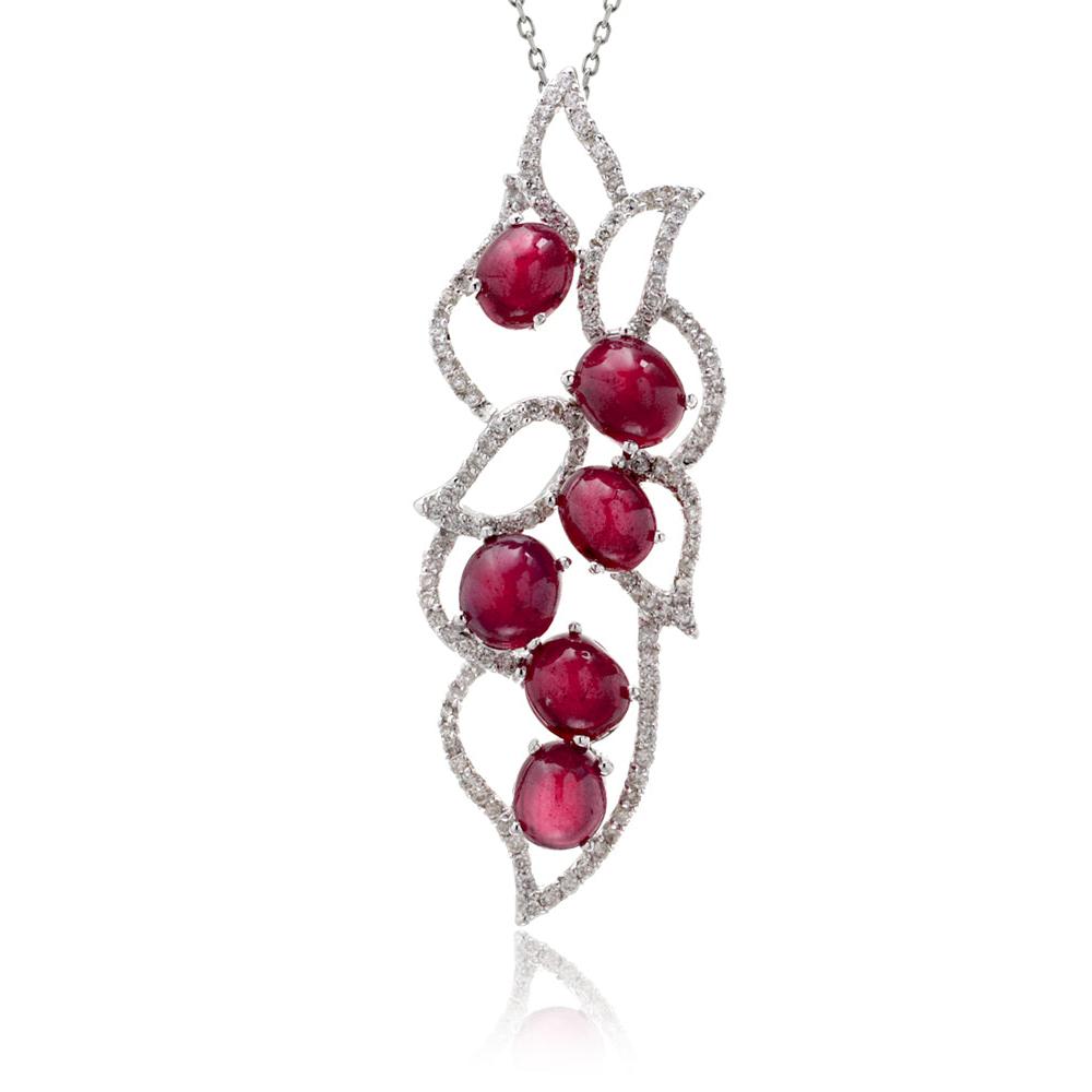 The Cabochon Ruby Diamond Pendant