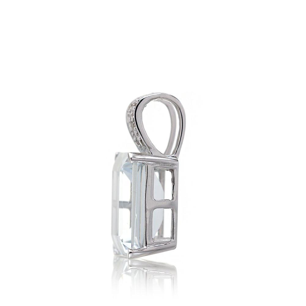 The Emerald Aquamarine Slide Pendant (12x10mm)