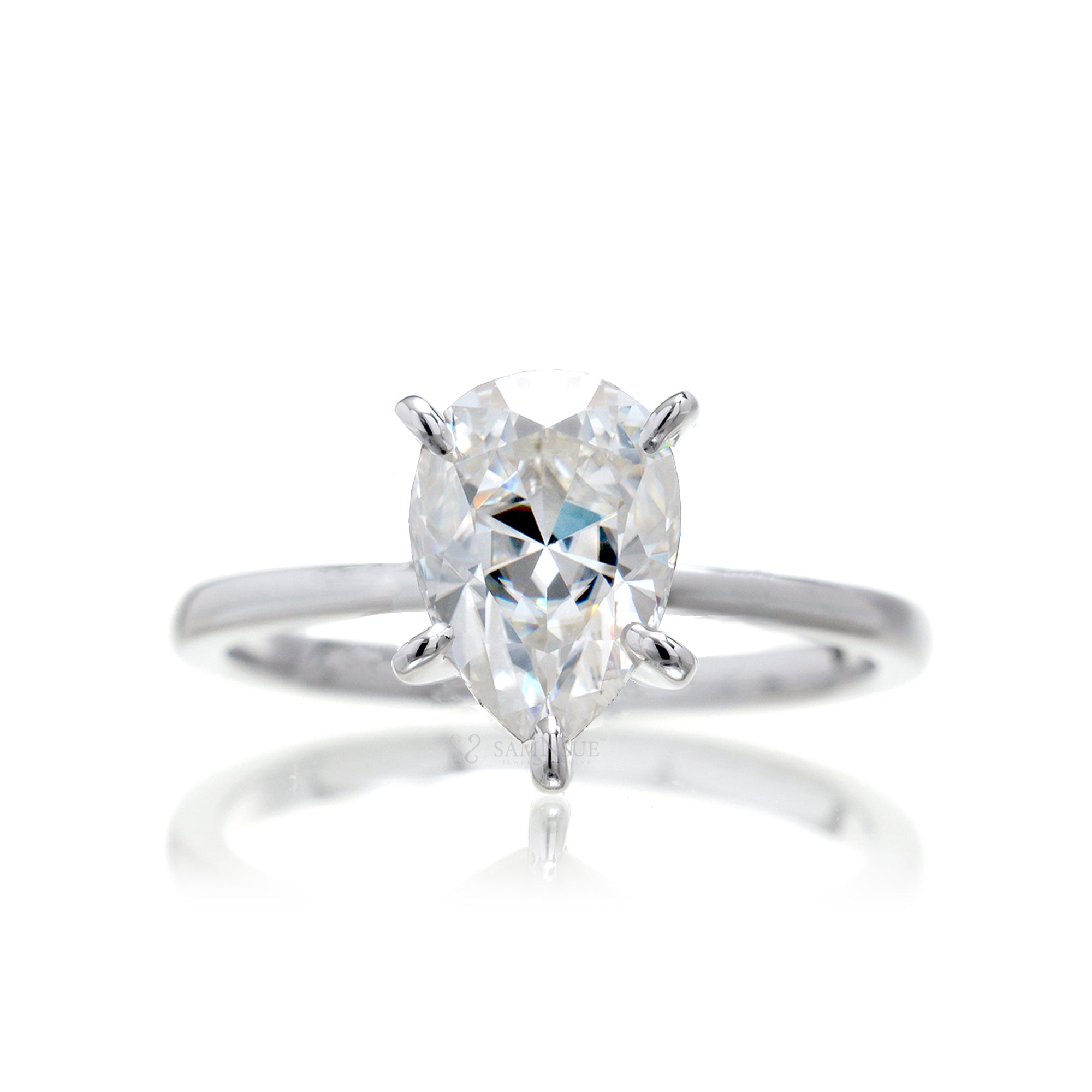 The Adeline Pear Moissanite Ring