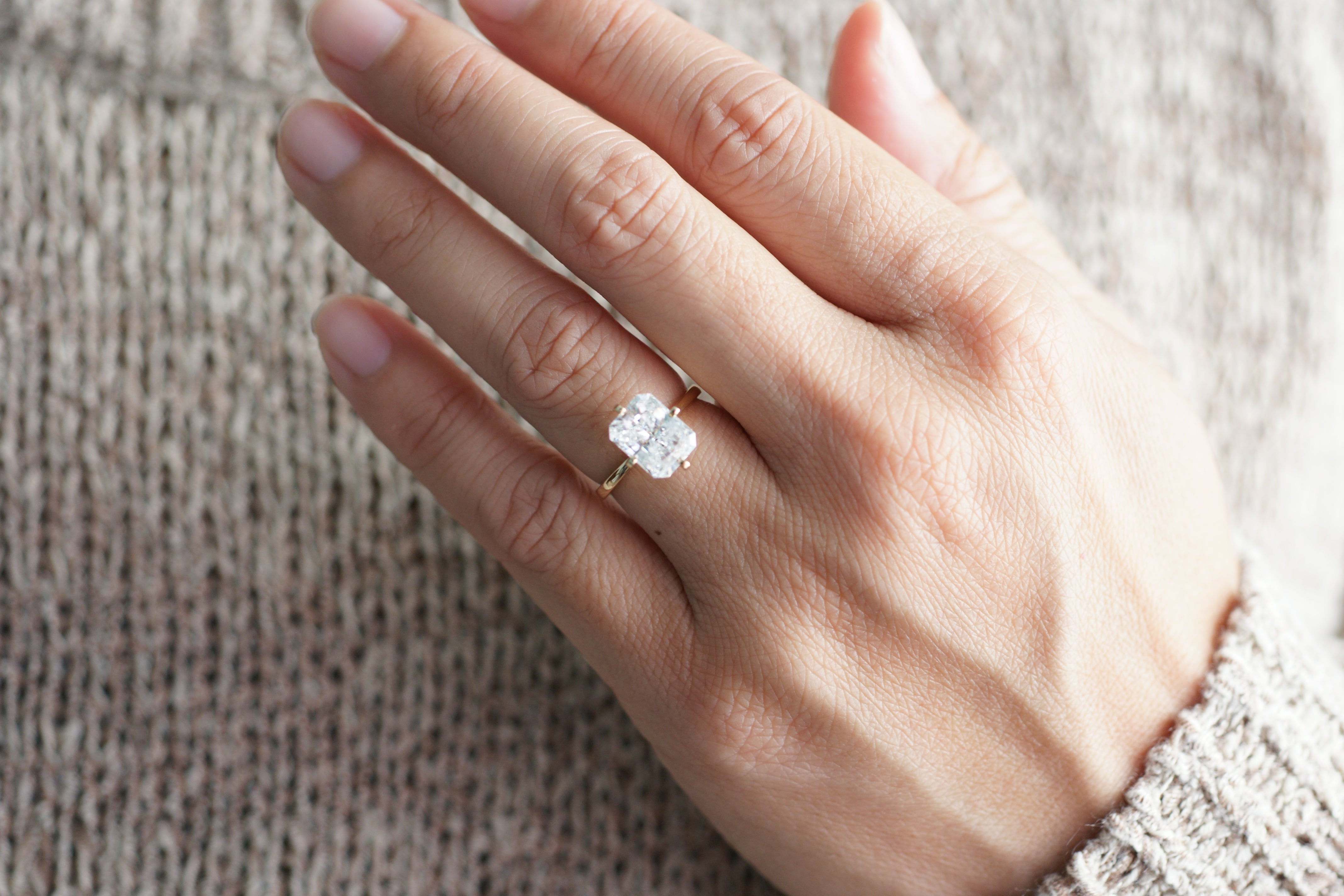 The Adeline Radiant Cut Moissanite Ring