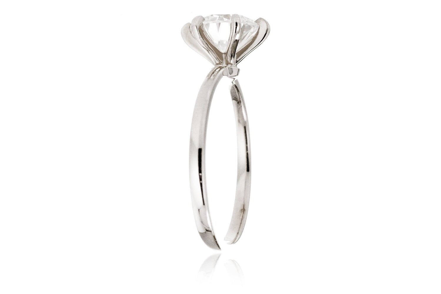 Solitaire Round Brilliant Diamond Engagement Ring Six Prongs Platinum