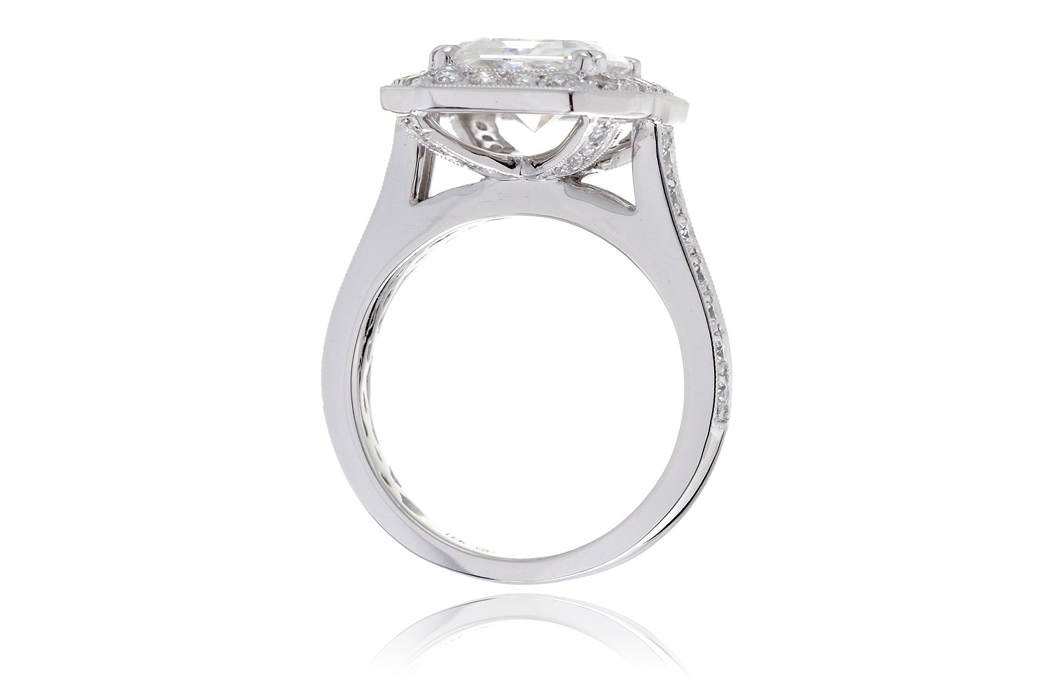 The Aretha Halo Asscher Moissanite