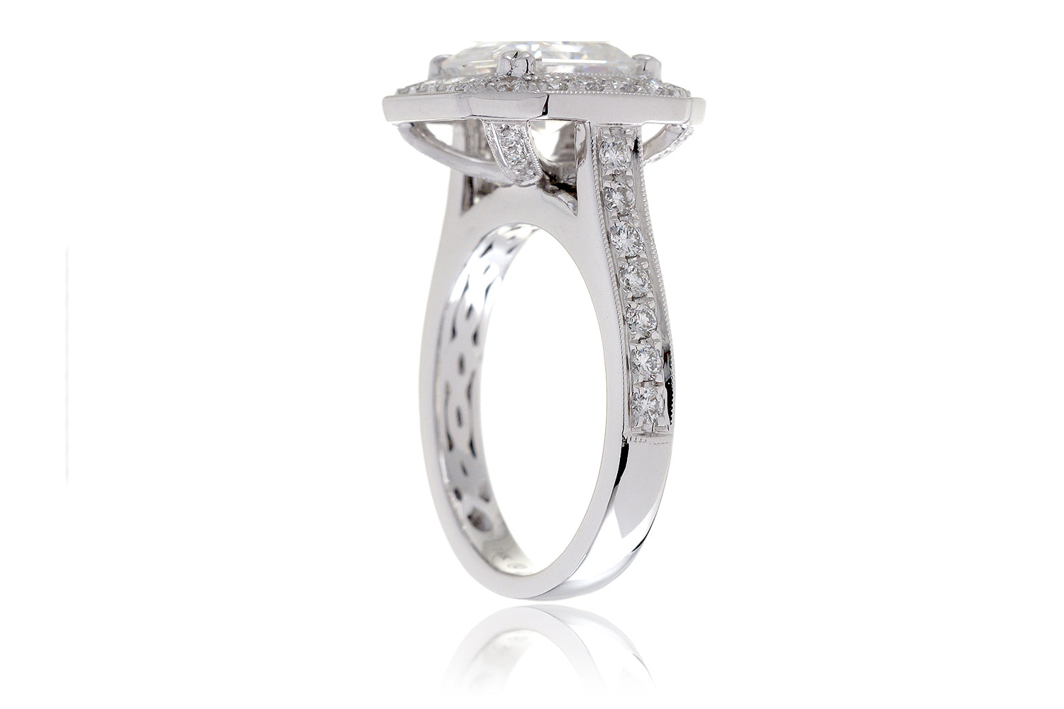 The Aretha Halo Asscher Moissanite