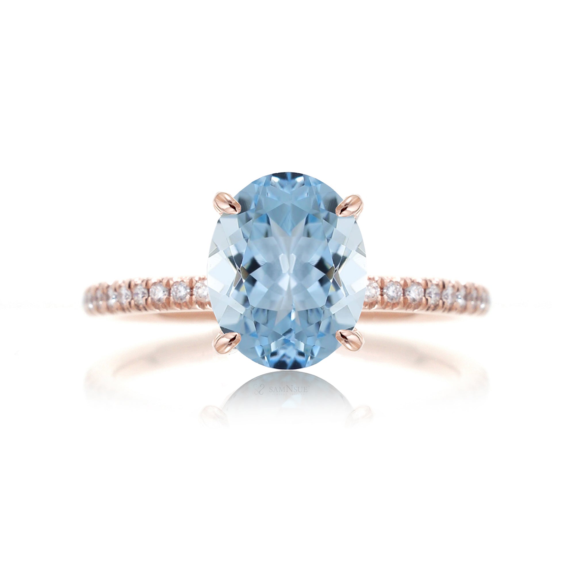 The Ava Oval Aquamarine Ring