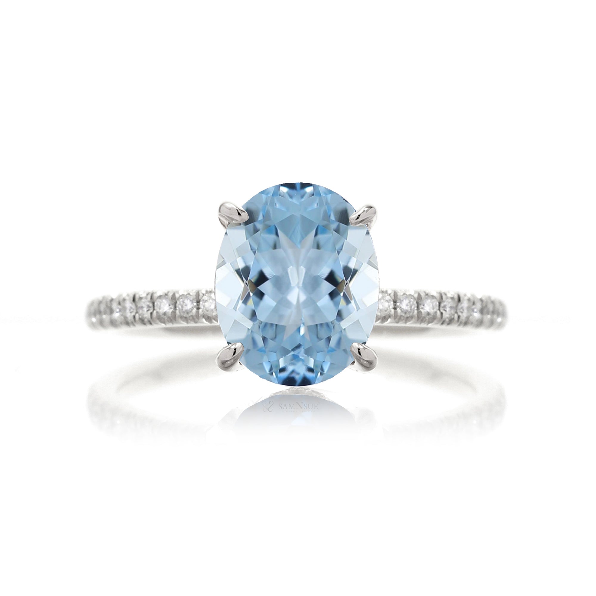 The Ava Oval Aquamarine Ring