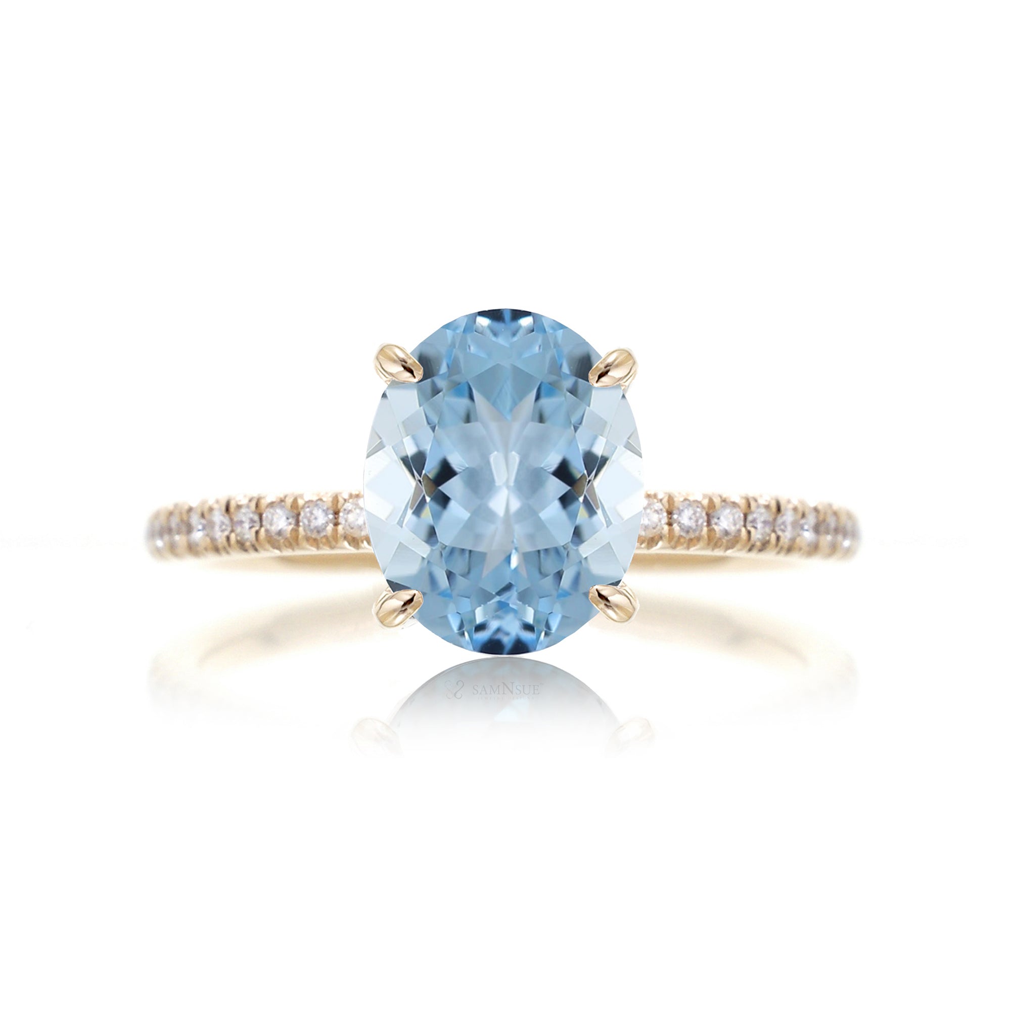 The Ava Oval Aquamarine Ring