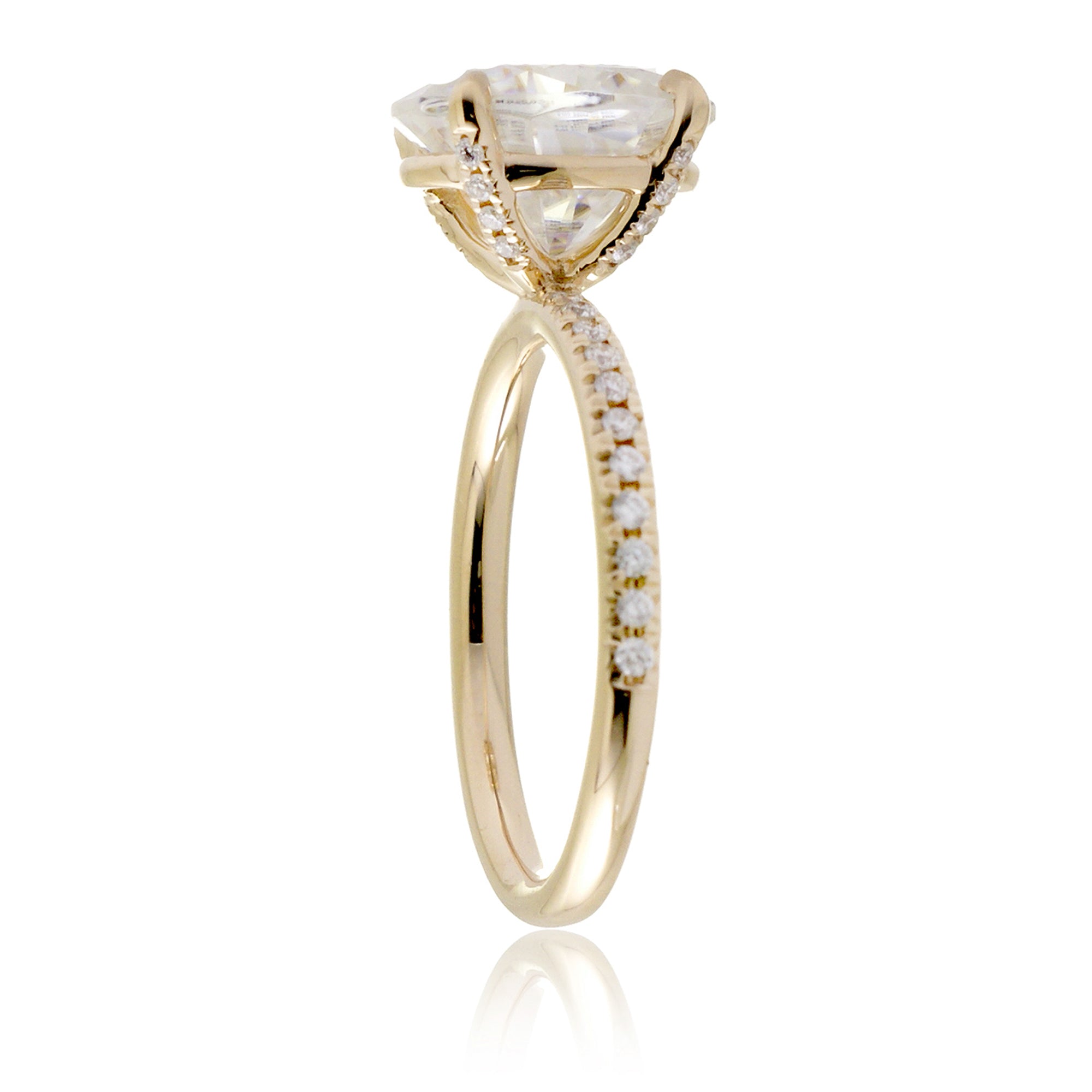 The Ava Oval Moissanite Engagement Ring With Diamond Accent