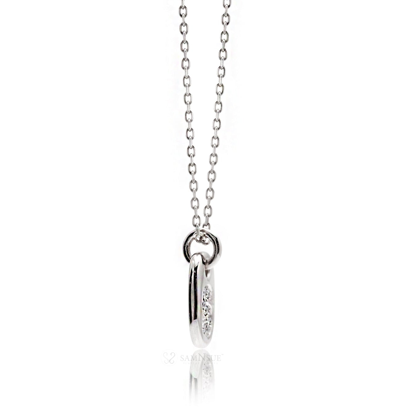 Mini Tag Initial Diamond Necklace