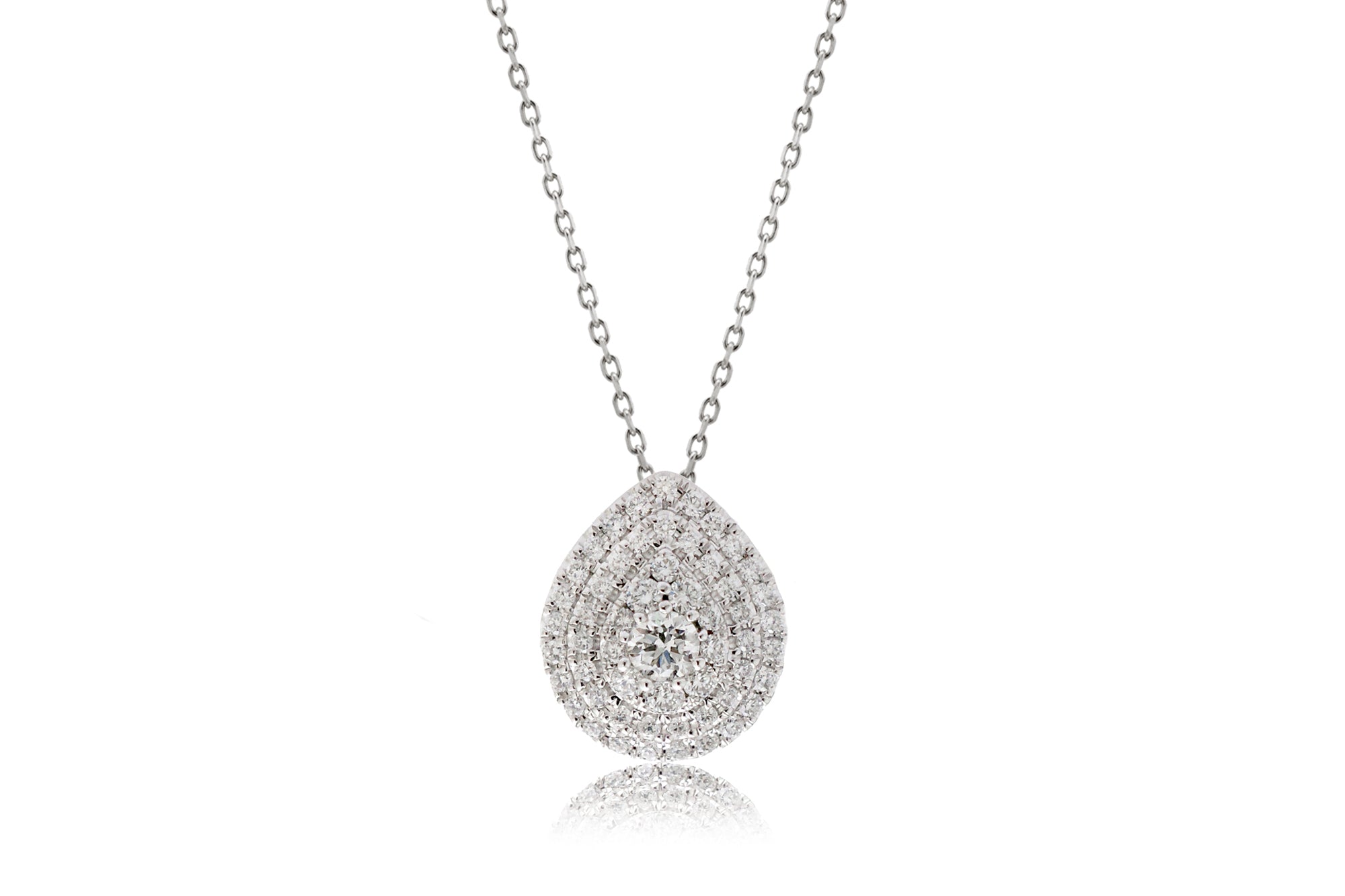 Cluster diamond pendant teardrop pear halo necklace pendant slide