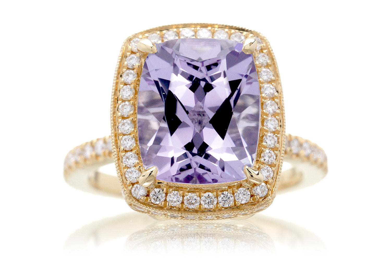 The Camila Cushion Rose De France Amethyst Ring